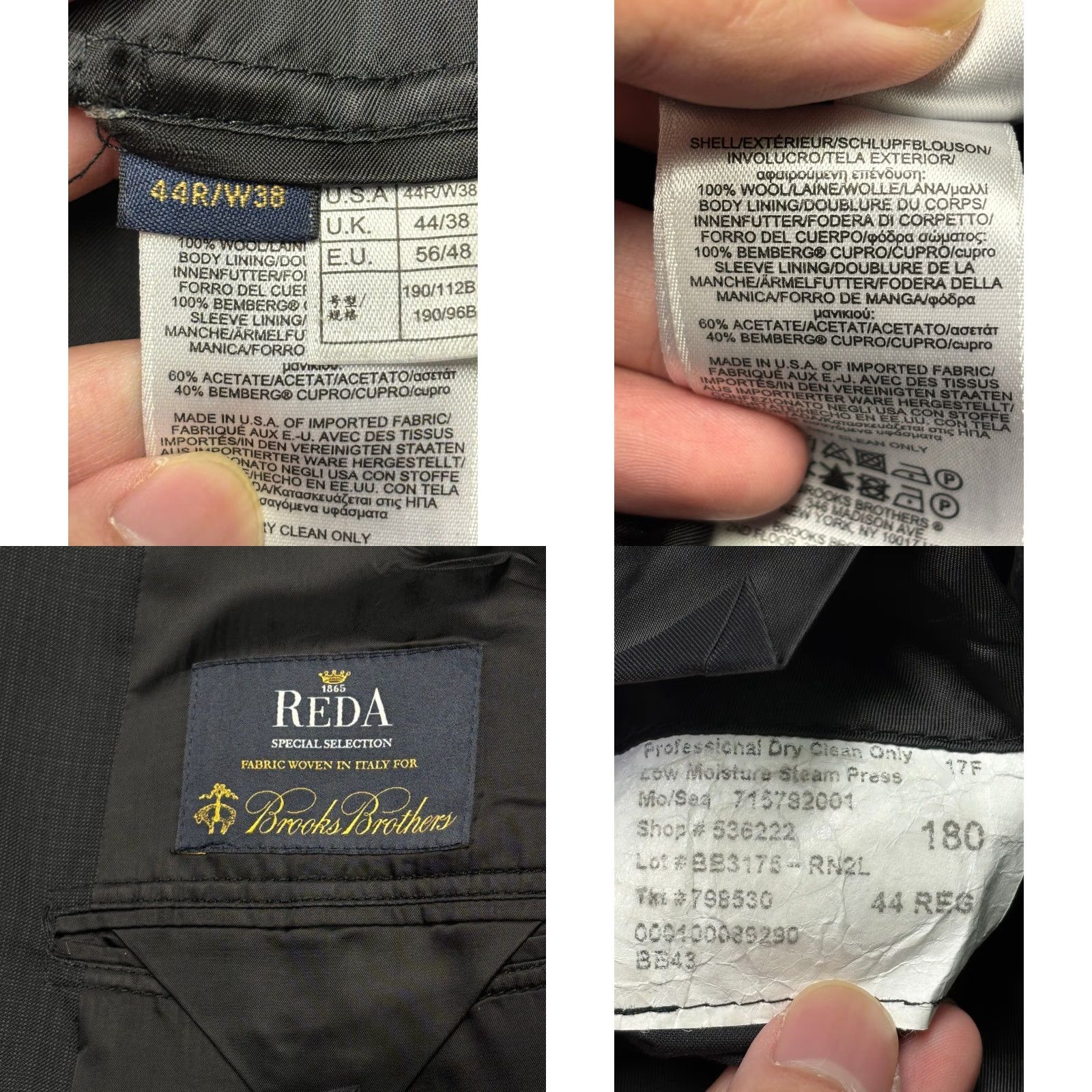 Brooks Brothers Brooks Brothers 1818 Regent Fit Charcoal Wool Blazer Jacket 2 Piece 44R Mens Regular Notch Lapel Business Size 44R - 8 Thumbnail