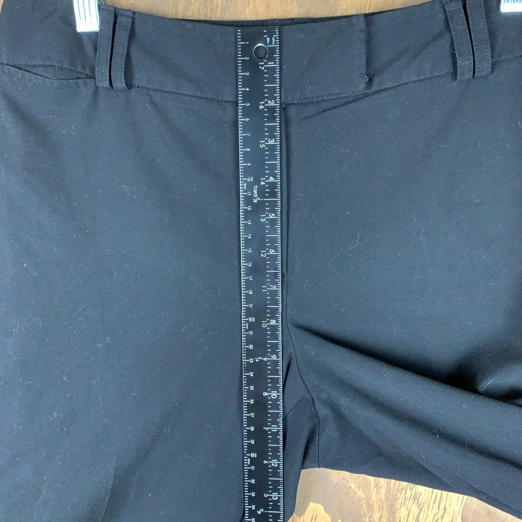 Talbots Talbots Womens Pants Black Petite Mid Rise Straight Wide Cuffed Leg Stretch 8P Size 24" / US 00 / IT 34 - 7 Thumbnail