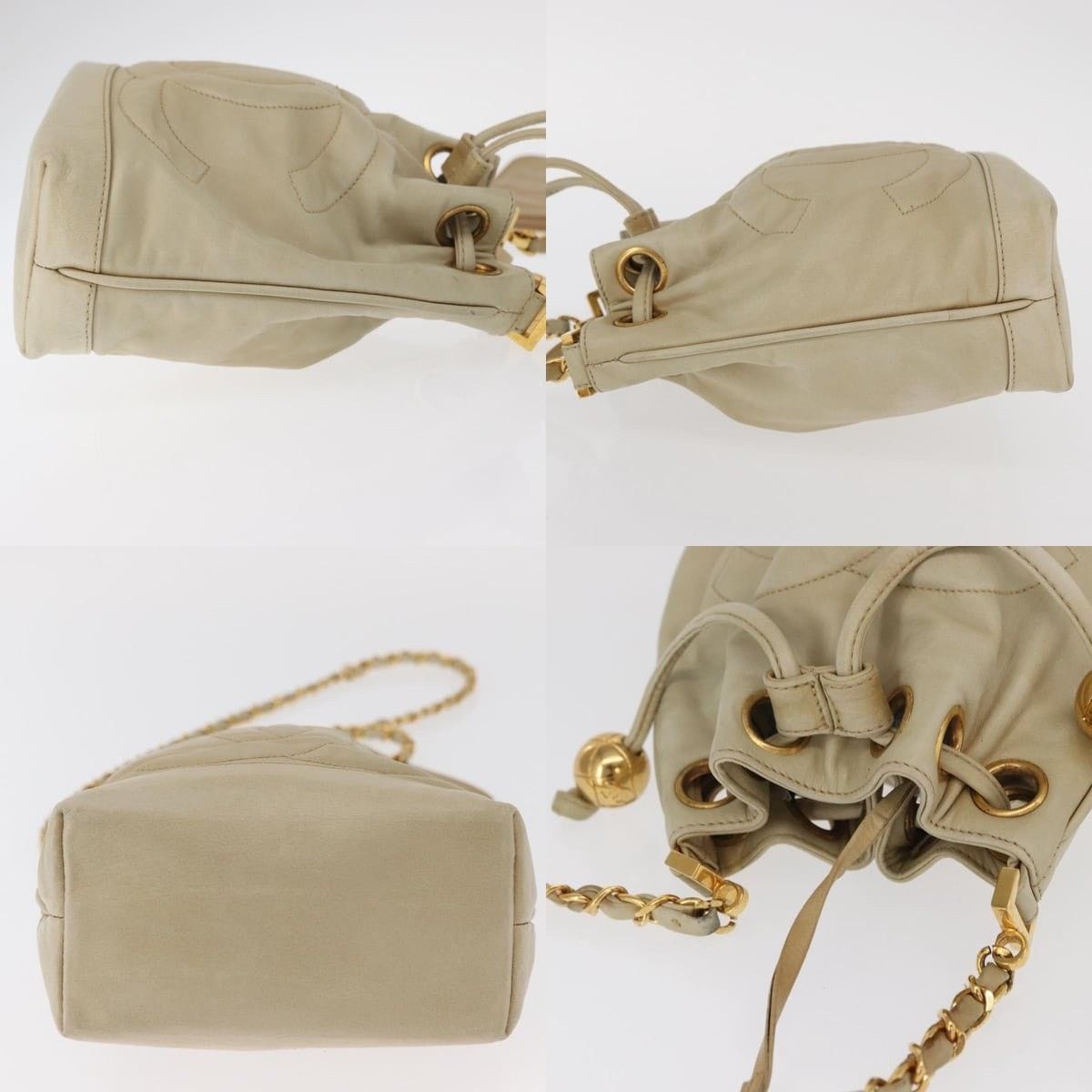 Chanel Chanel Chain Shoulder Bag Leather Ivory Gold CC Size ONE SIZE - 3 Thumbnail