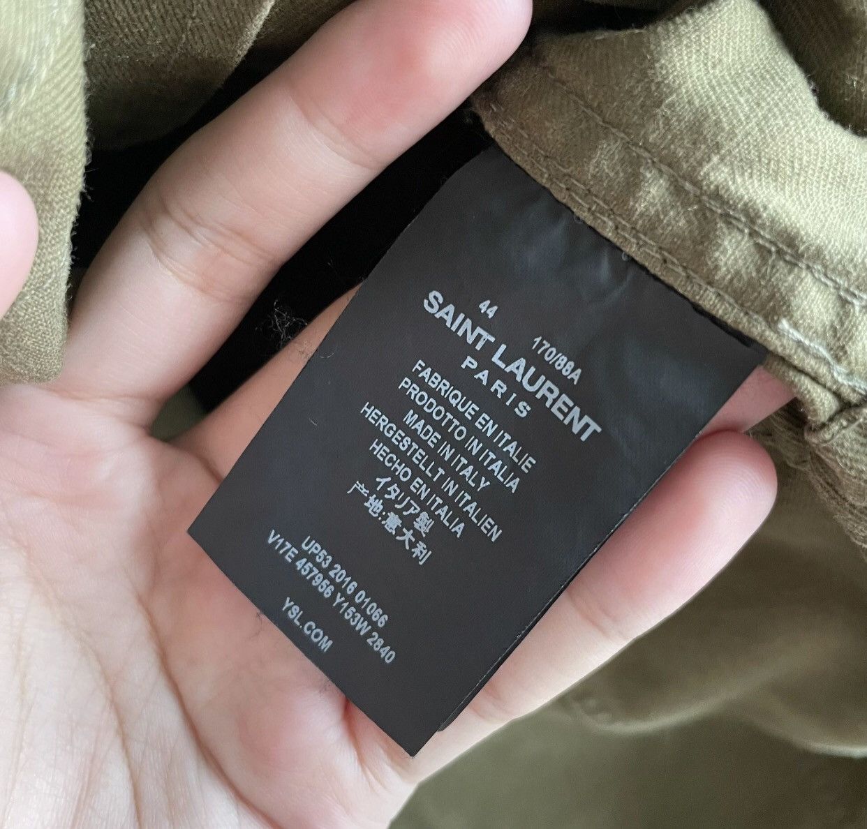 Saint Laurent Paris × Yves Saint Laurent Saint Laurent Shark Army green workwear old jacket2412- Size US S / EU 44-46 / 1 - 5 Thumbnail