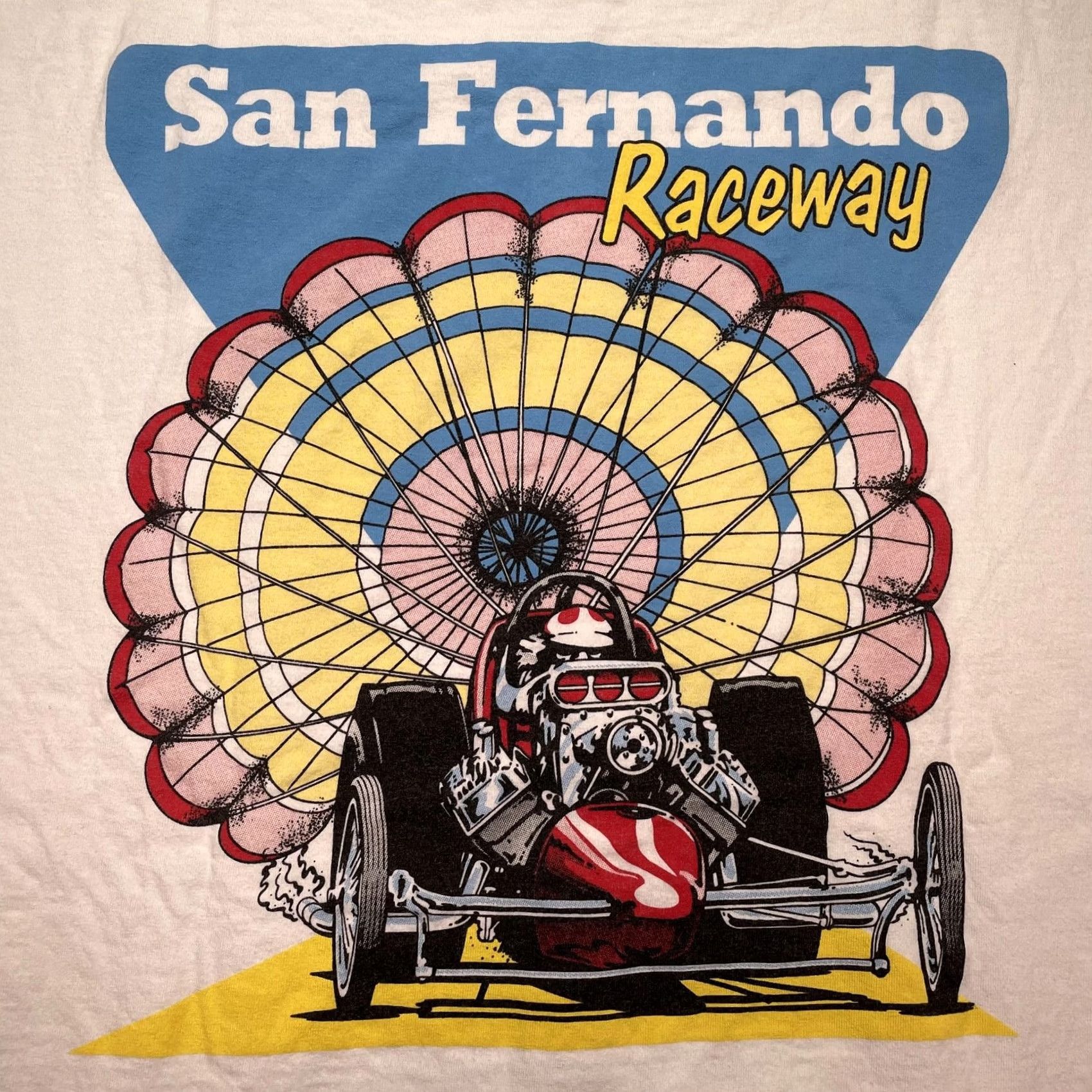Vintage San Fernando Raceway Shirt Mens 2XL White Dragster Racing Graphic Tee T-Shirt Size US XXL / EU 58 / 5 - 2 Thumbnail