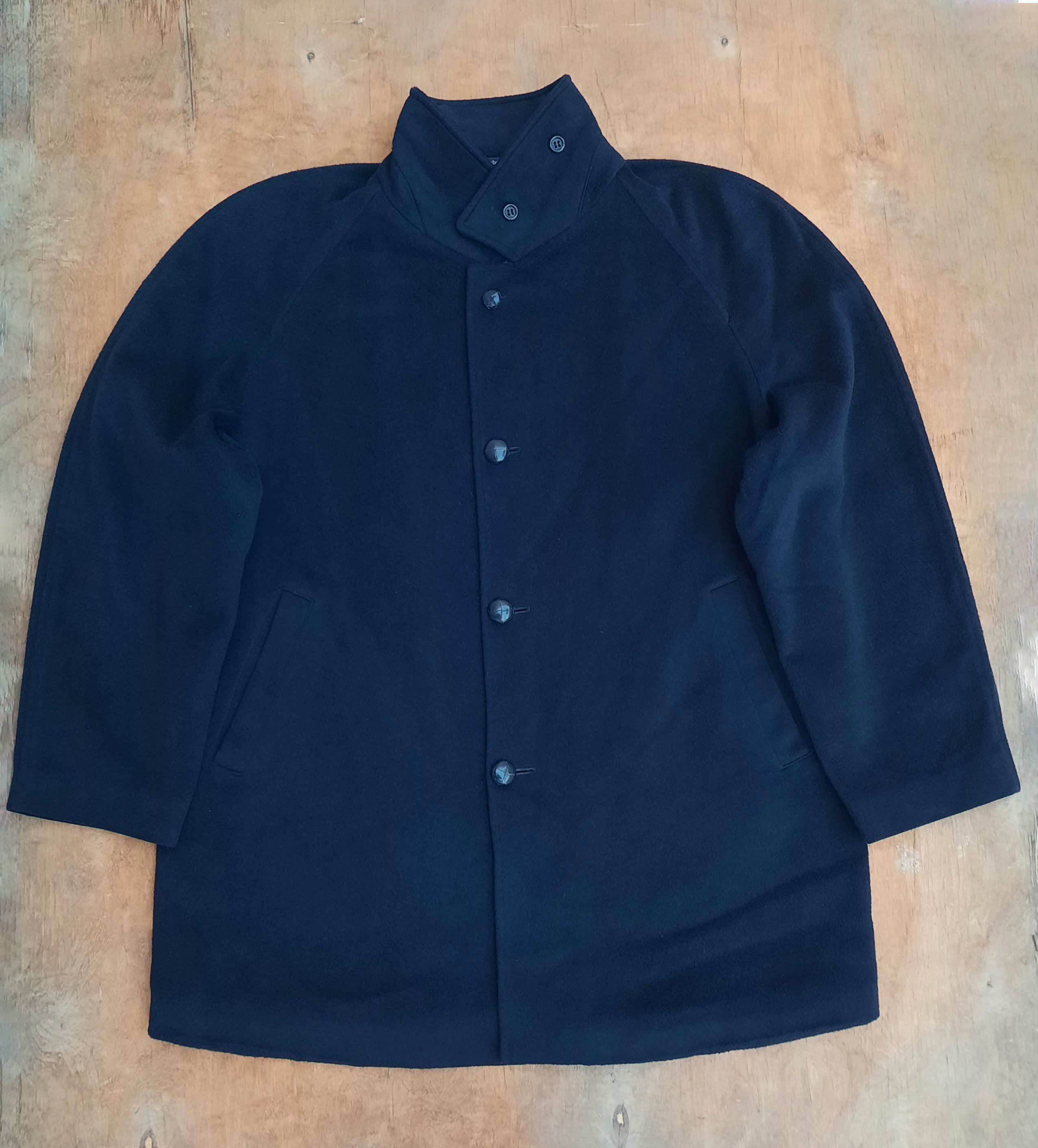 Burberry 90s Burberrys’ Classic Navy Wool Overcoat – Size 54 / XL Size US XL / EU 56 / 4 - 2 Thumbnail