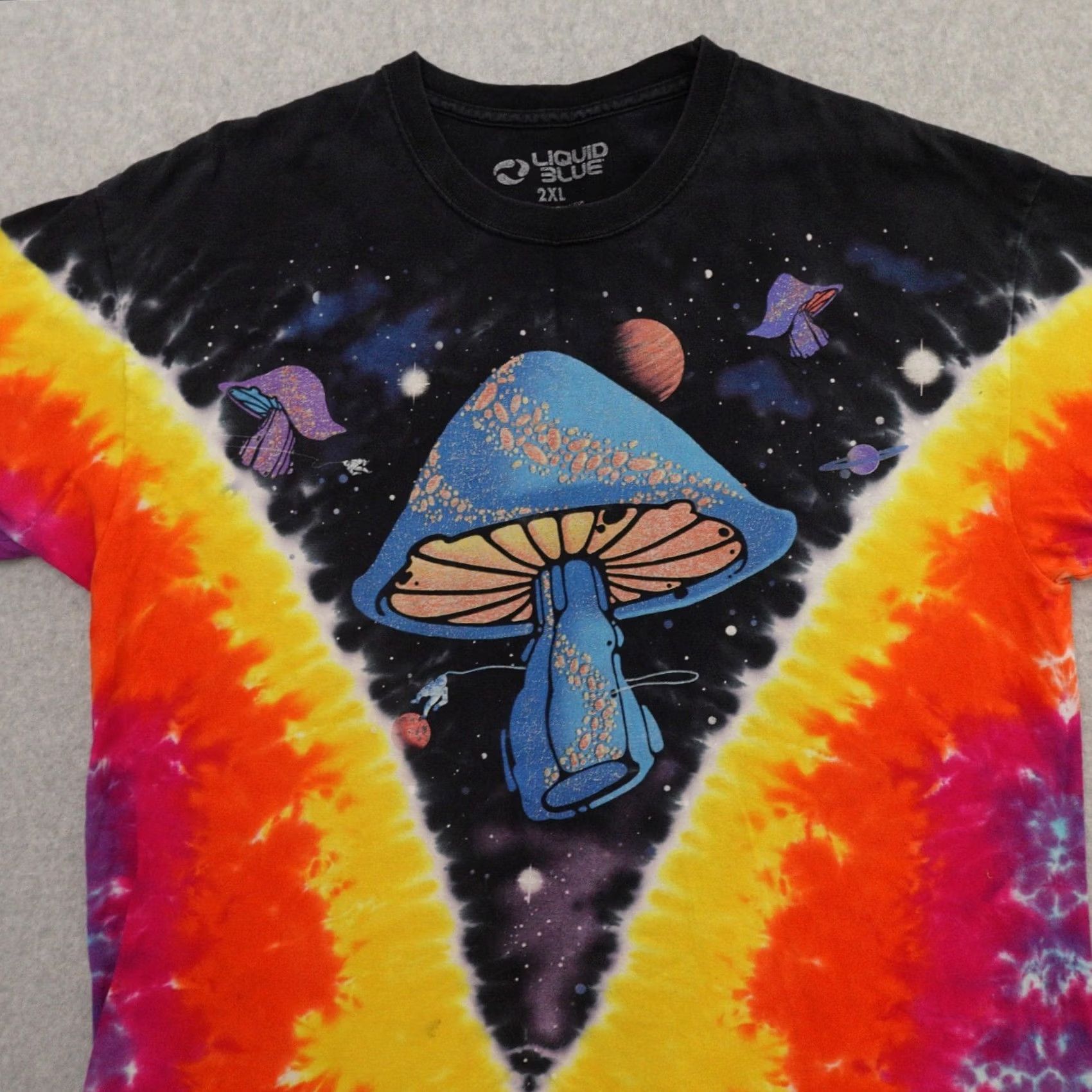 Liquid Blue LIQUID BLUE Mushroom T-Shirt Men 2XL Multicolor Space Tie Dye Short Sleeve Hippie Size US XXL / EU 58 / 5 - 7 Thumbnail