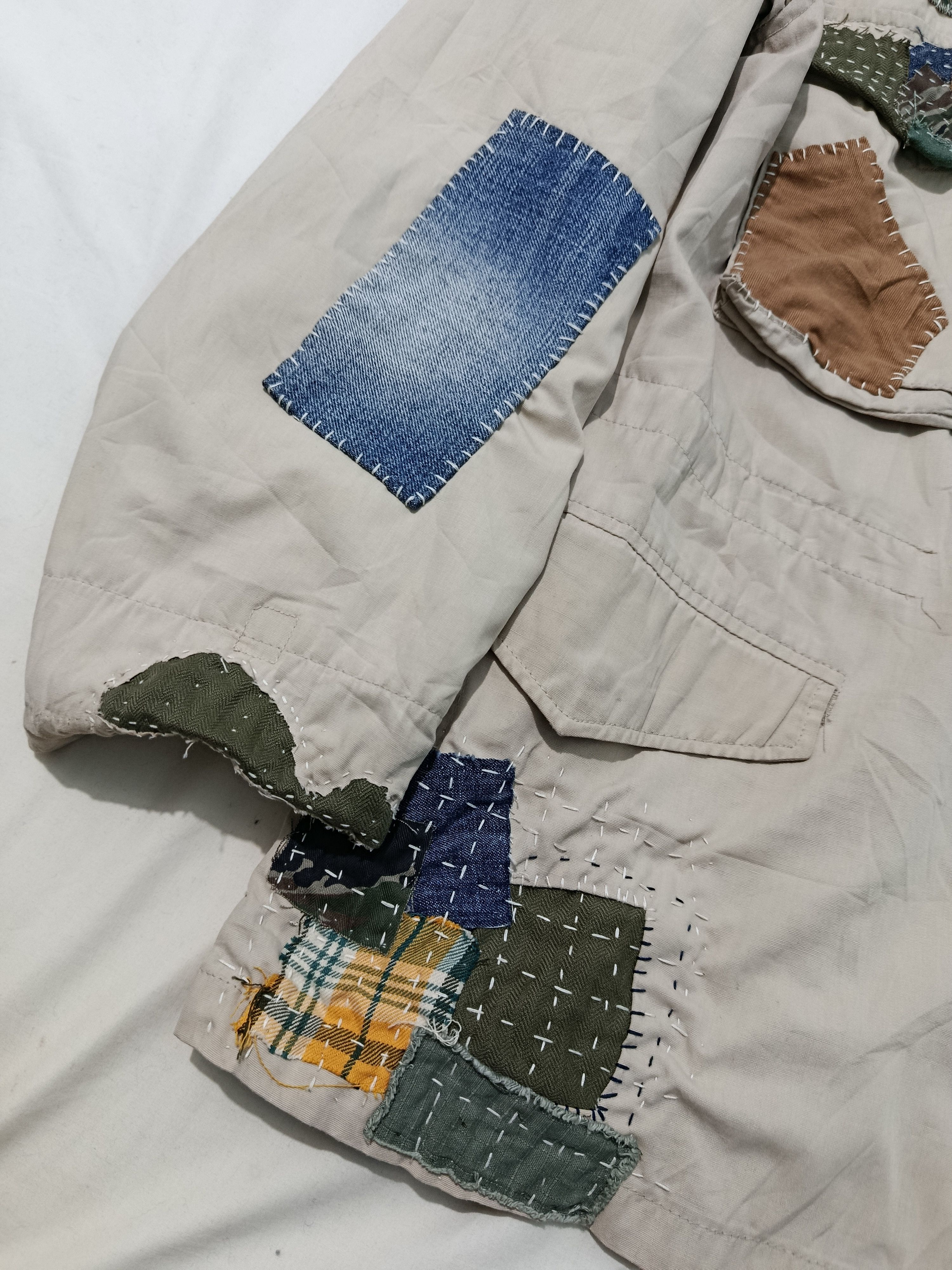 Vintage Vintage 70s 80s M65 field jacket khaki patchwork design Size US M / EU 48-50 / 2 - 9 Thumbnail