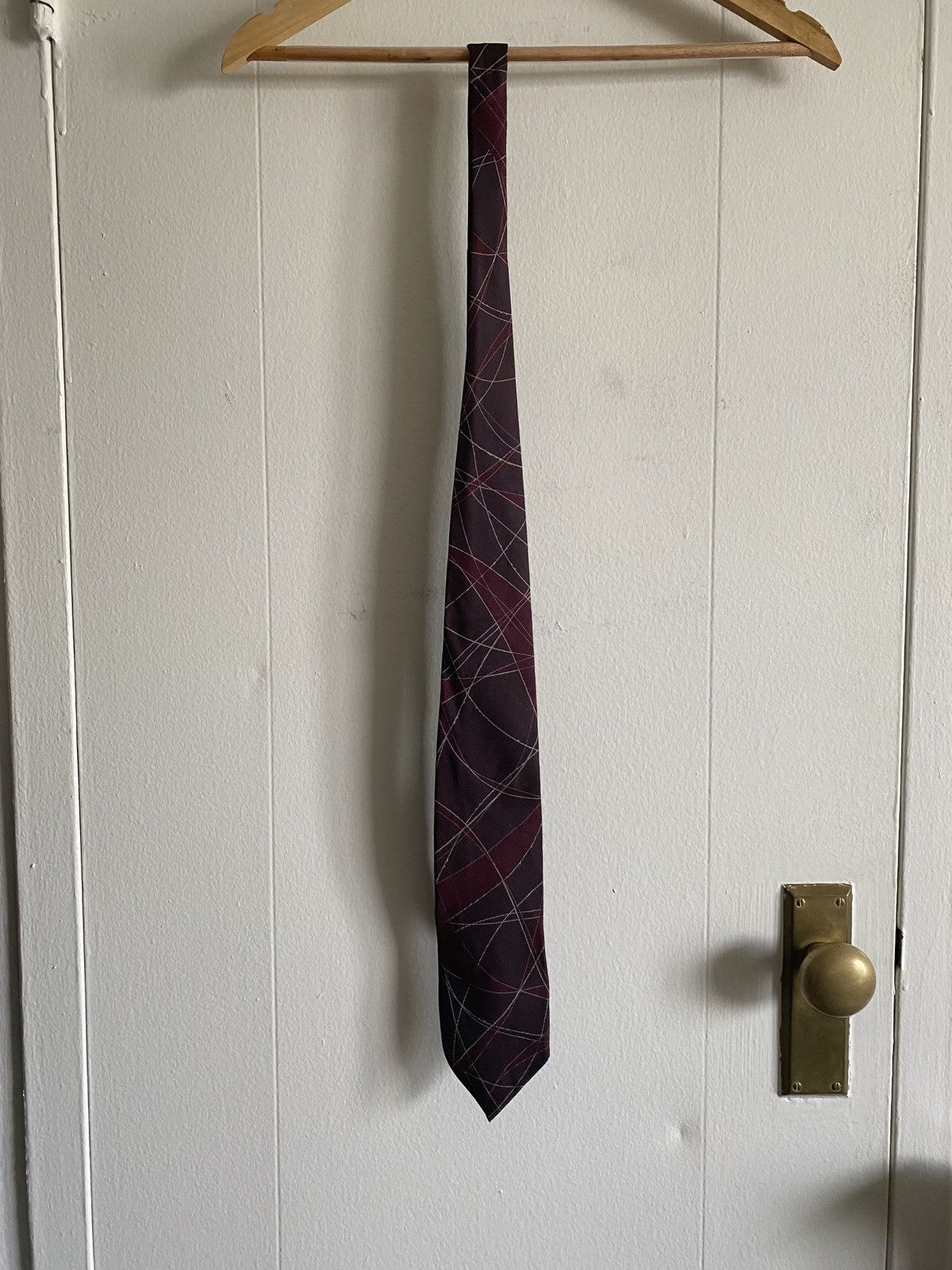 Issey Miyake Issey Miyake Abstract Geometric Pattern Printed Silk Tie Red Size ONE SIZE - 2 Thumbnail