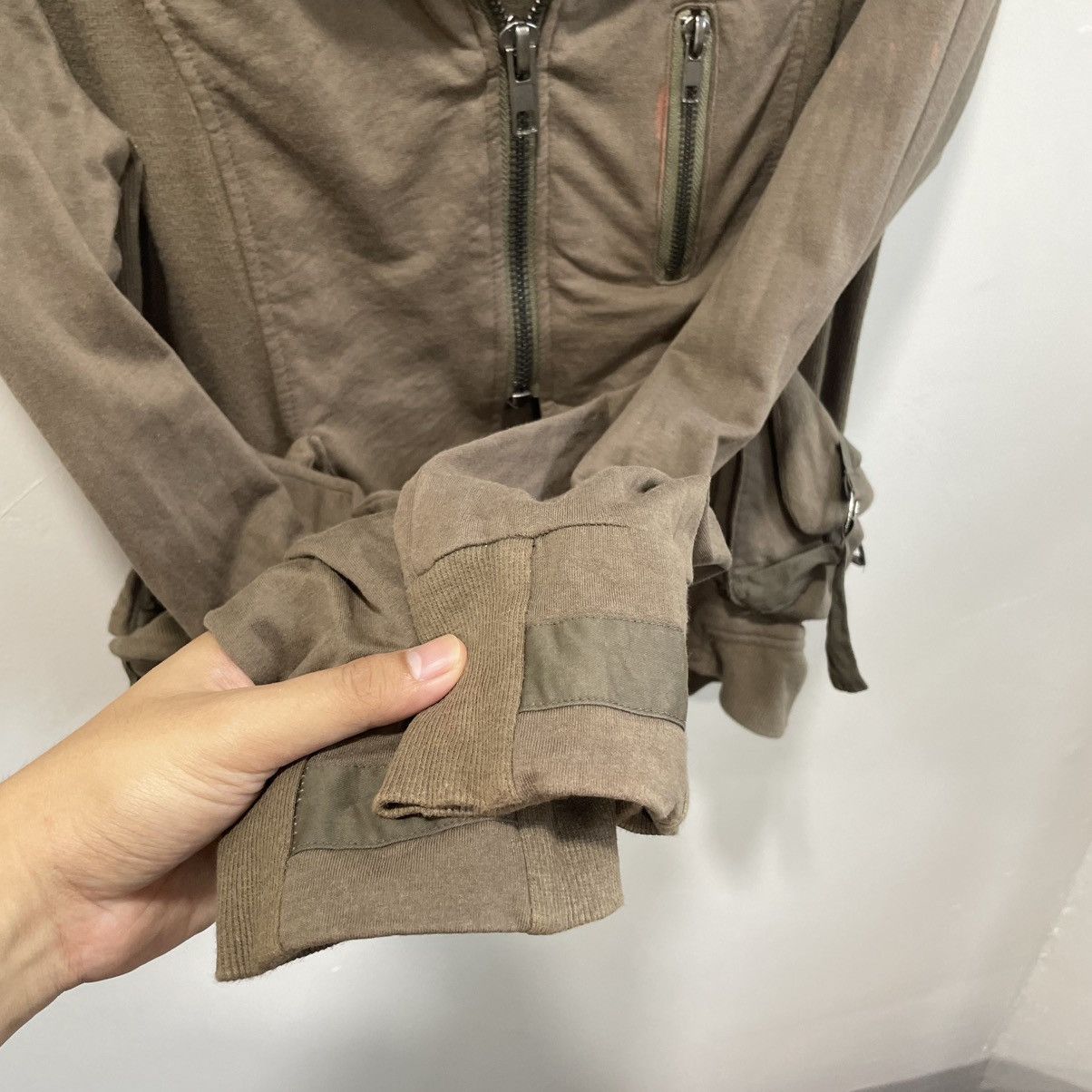 Le Grande Bleu (L.G.B.) 90s Sick Gothic Military Green Army Jacket Fullzip Hooded Size US M / EU 48-50 / 2 - 4 Thumbnail