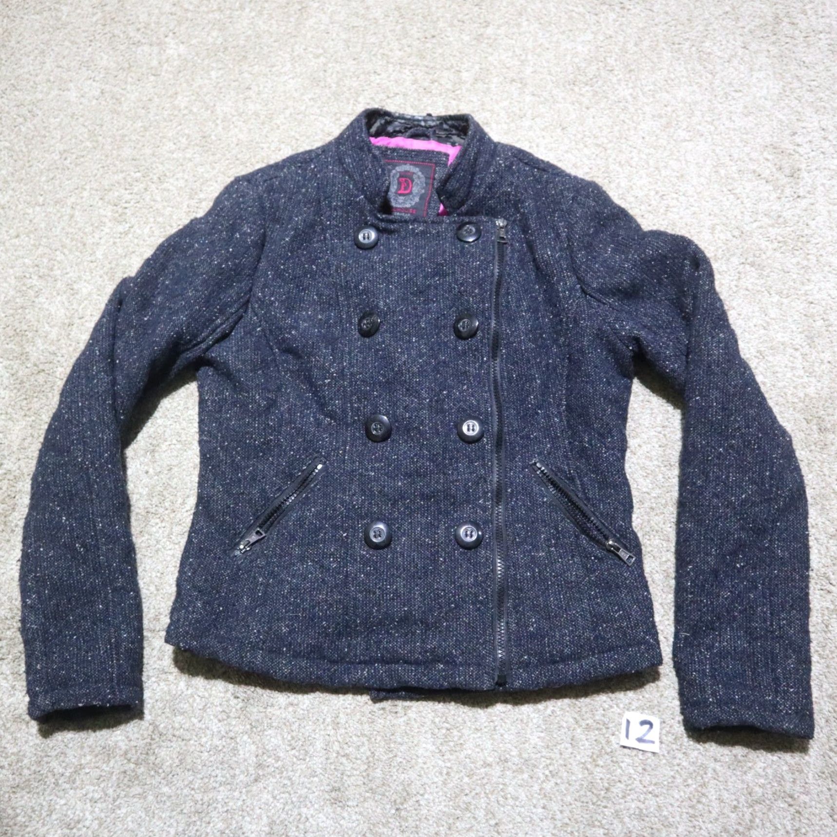 Vintage DollHouse Jacket Black Gray Adult Women's M Medium Clothes Shirt Motorcycle Theme Pockets Lightweight All Seasons Fall Winter Spring Women Size M / US 6-8 / IT 42-44 - 2 Thumbnail