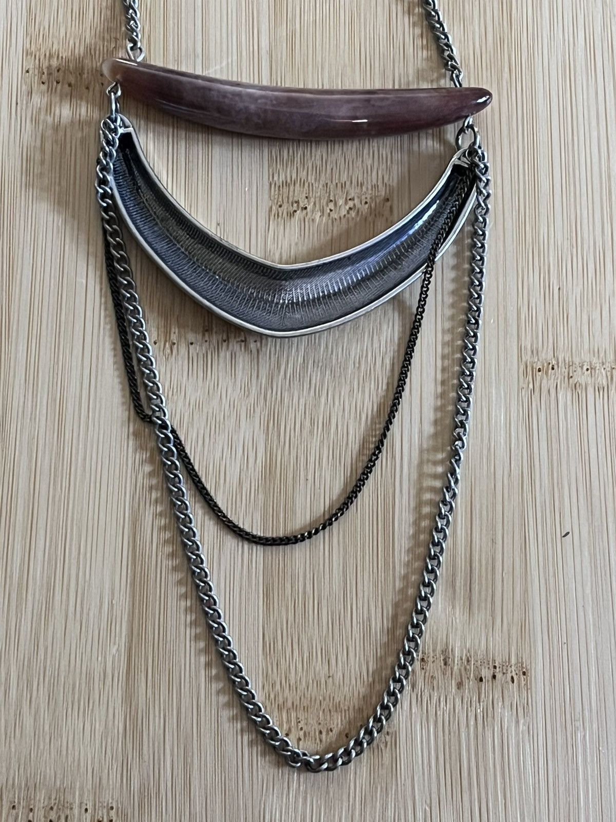 Other Vintage Y2K Silver Tone Layered Bar Bib Statement Necklace Size ONE SIZE - 4 Thumbnail