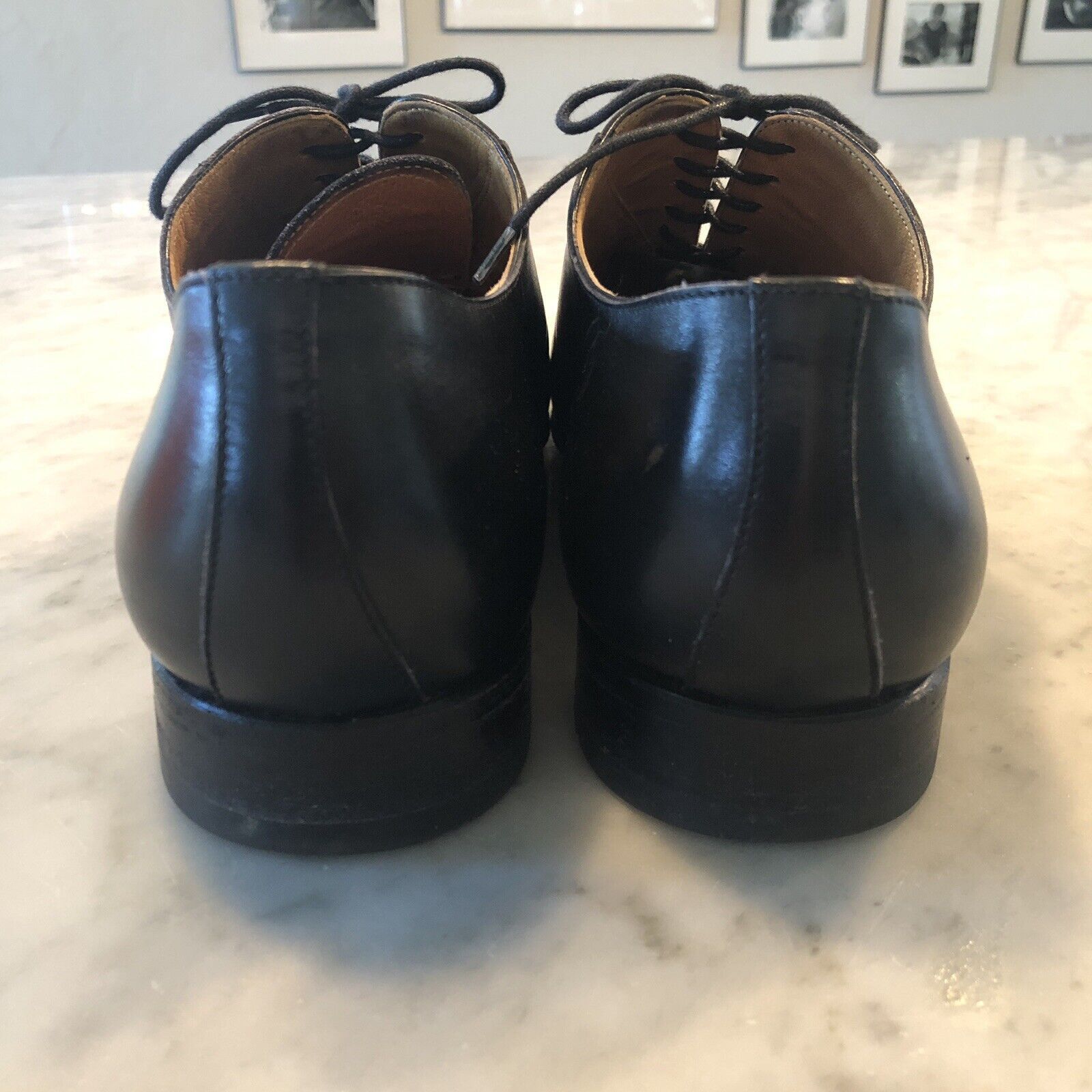 Hermes Hermes Black Leather Cap-Toe Oxfords Size 41 US 8 Size US 8 / EU 41 - 8 Thumbnail