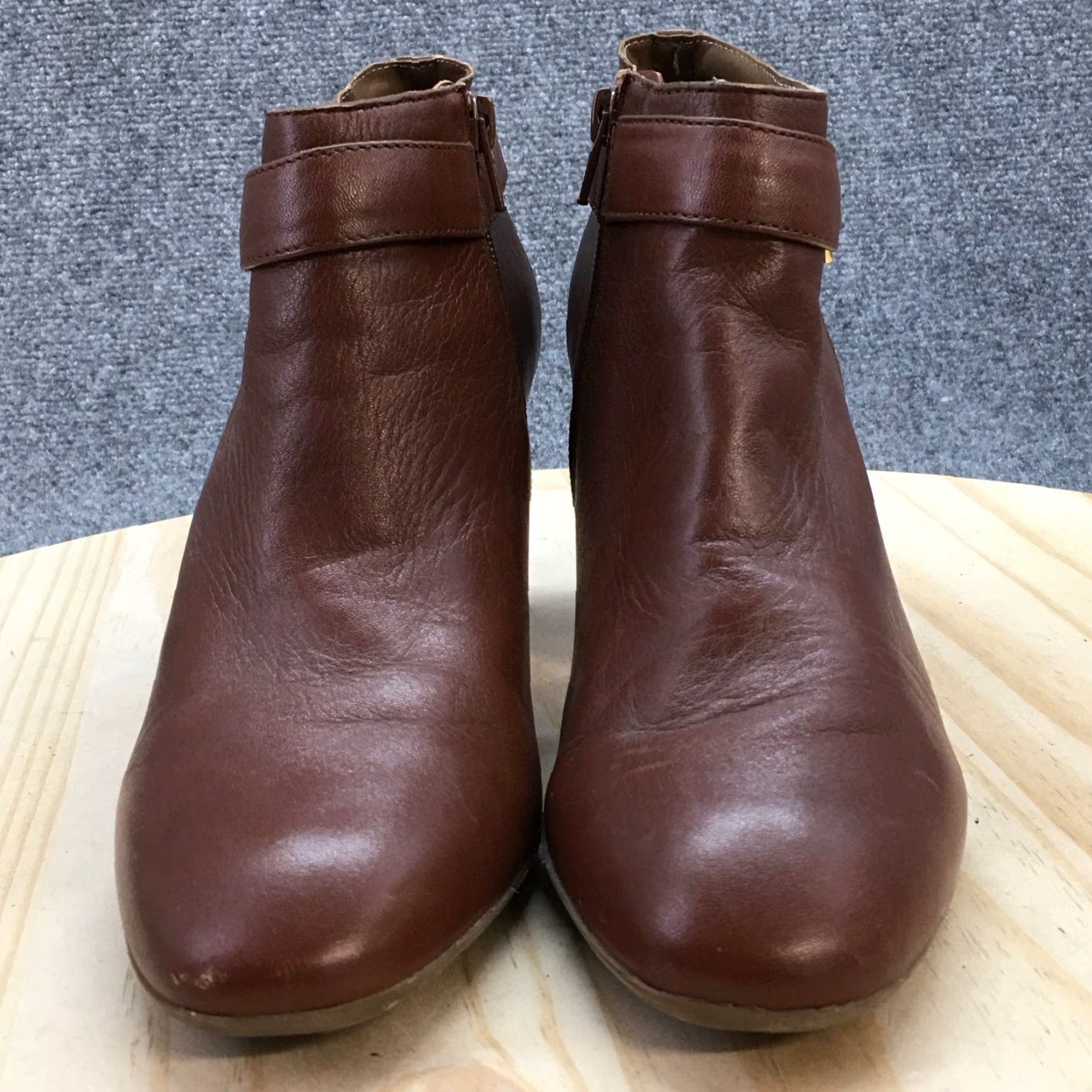 Vintage Aerosoles Boots Womens 9.5 M Third Ave Ankle Booties Heels Brown Leather Zip - Bootie, Shoes, Women's, Brown, Leather, Zip, 9.5M Size US 10 / IT 40 - 5 Thumbnail