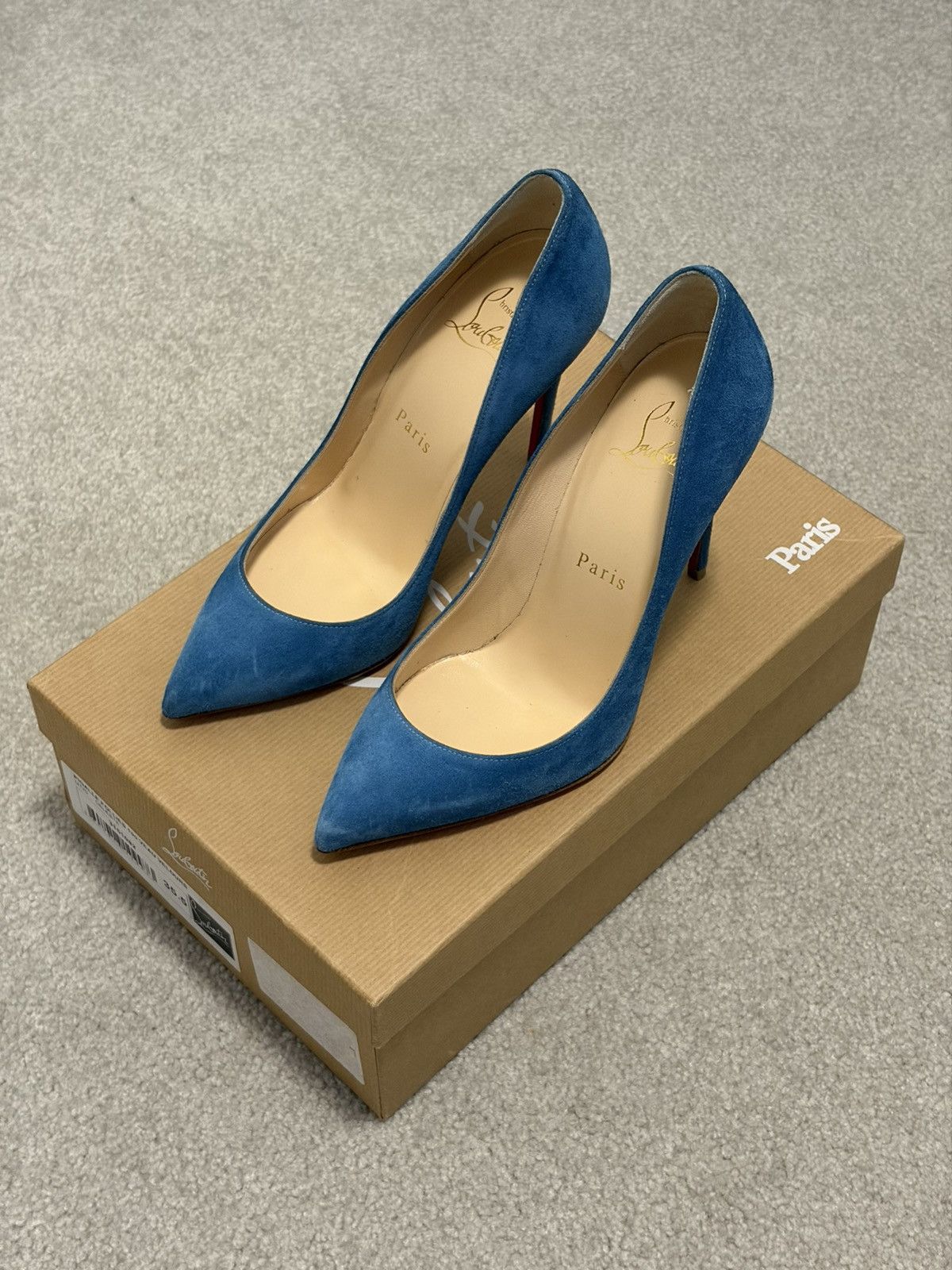 Christian Louboutin Pigalle Follies 100 Veau Velours Heels Size US 5.5 / IT 35.5 - 1 Thumbnail