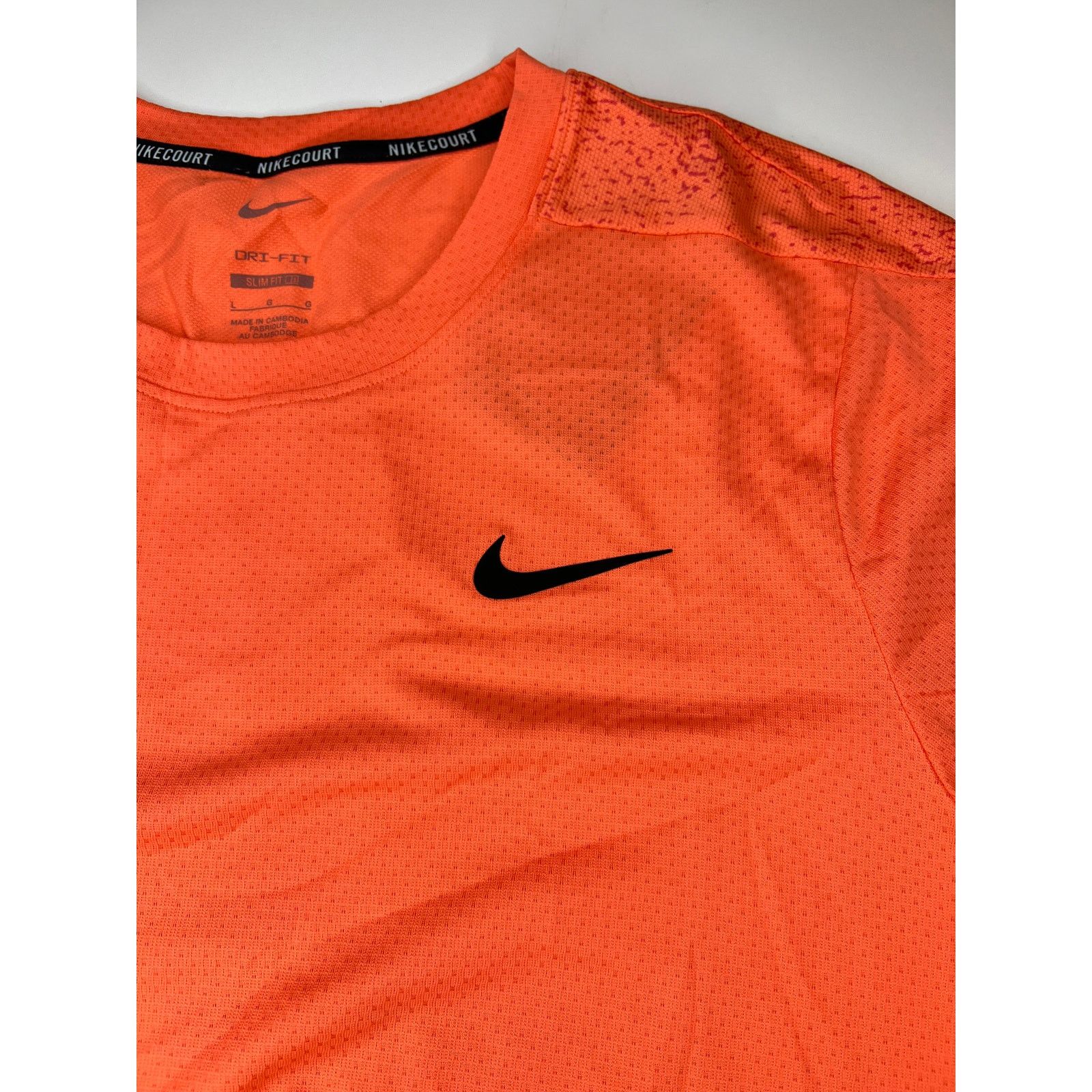 Nike Nike Court Slam Dri-Fit Tennis Shirt Mango Size Large Men's Size US L / EU 52-54 / 3 - 3 Thumbnail