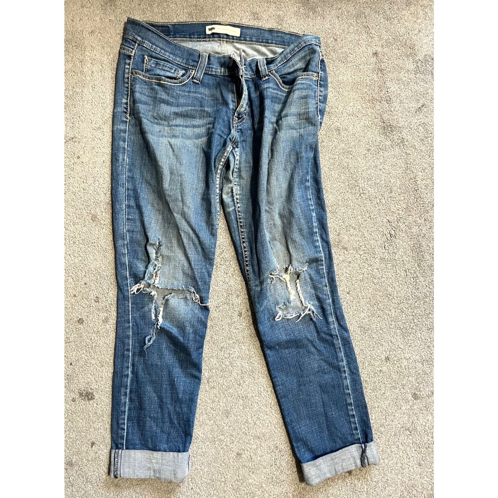 Levi's Levi’s 524 Jeans Womens Regular Jeans 29x32 Blue 90s City Retro Distressed Pockets Denim Cotton Logo Zipper Button Size 30" / US 8 / IT 44 - 3 Thumbnail