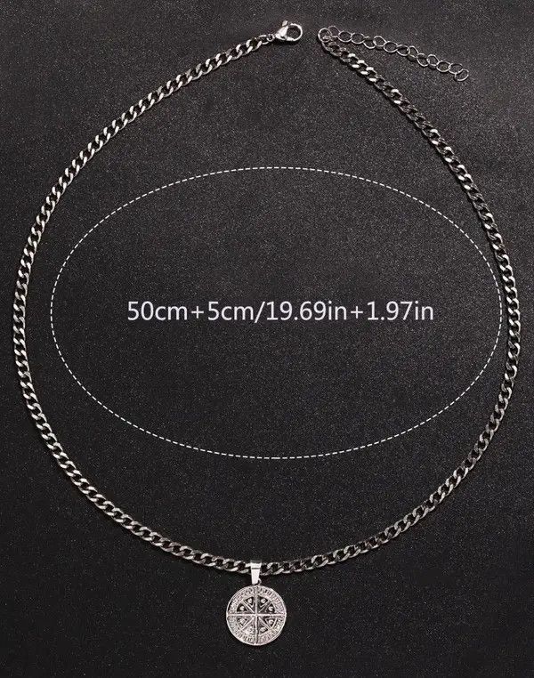 Jewelry Compass pendant 50cm necklace vintage vibe Size ONE SIZE - 3 Thumbnail