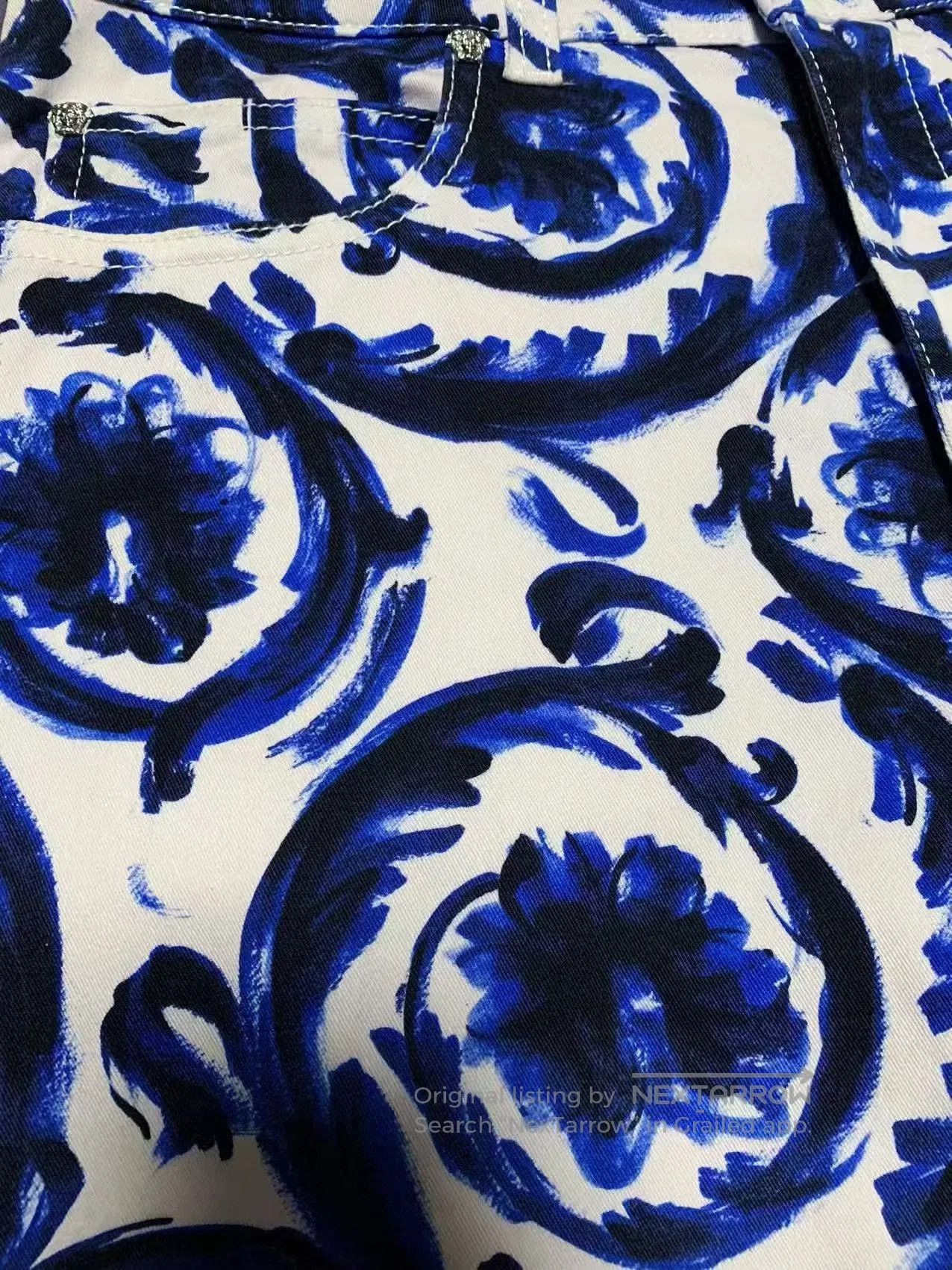 Versace Versace Men's Blue White Print Jeans. Size US 30 / EU 46 - 5 Thumbnail