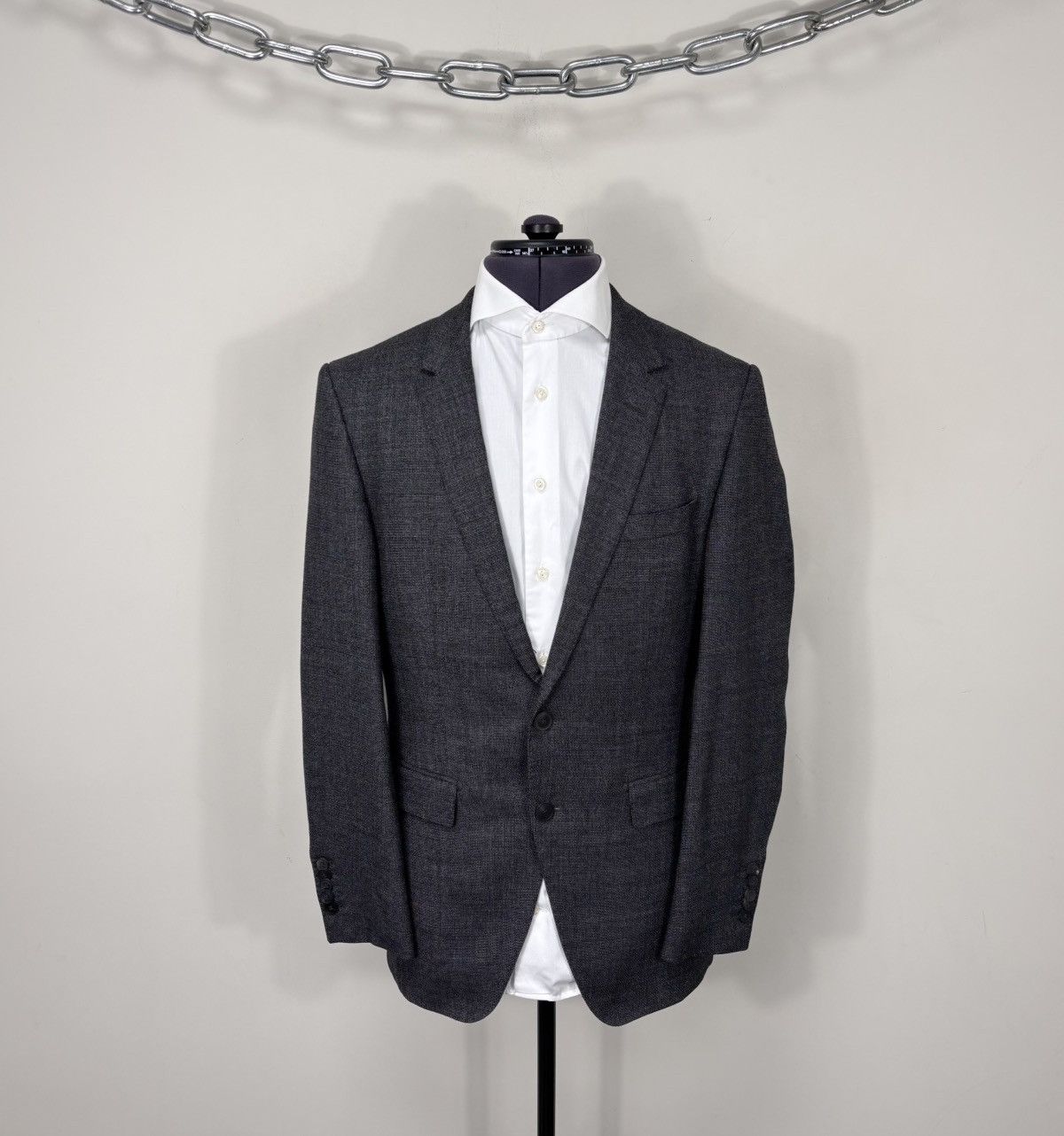 Hugo Boss Hugo Boss Men’s Grey Tailored Stretch Wool Blazer Jacket Size 38R - 1 Thumbnail