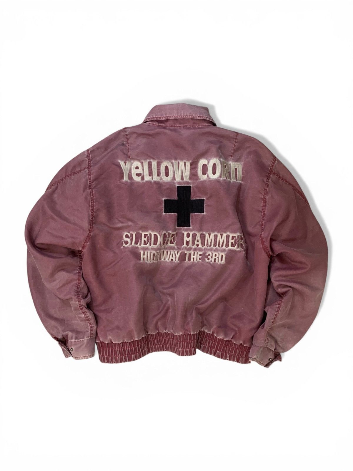 Vintage 👹Vintage Faded Yellow Corn SLEDGE HAMMER Bomber Jacket Size US M / EU 48-50 / 2 - 6 Thumbnail