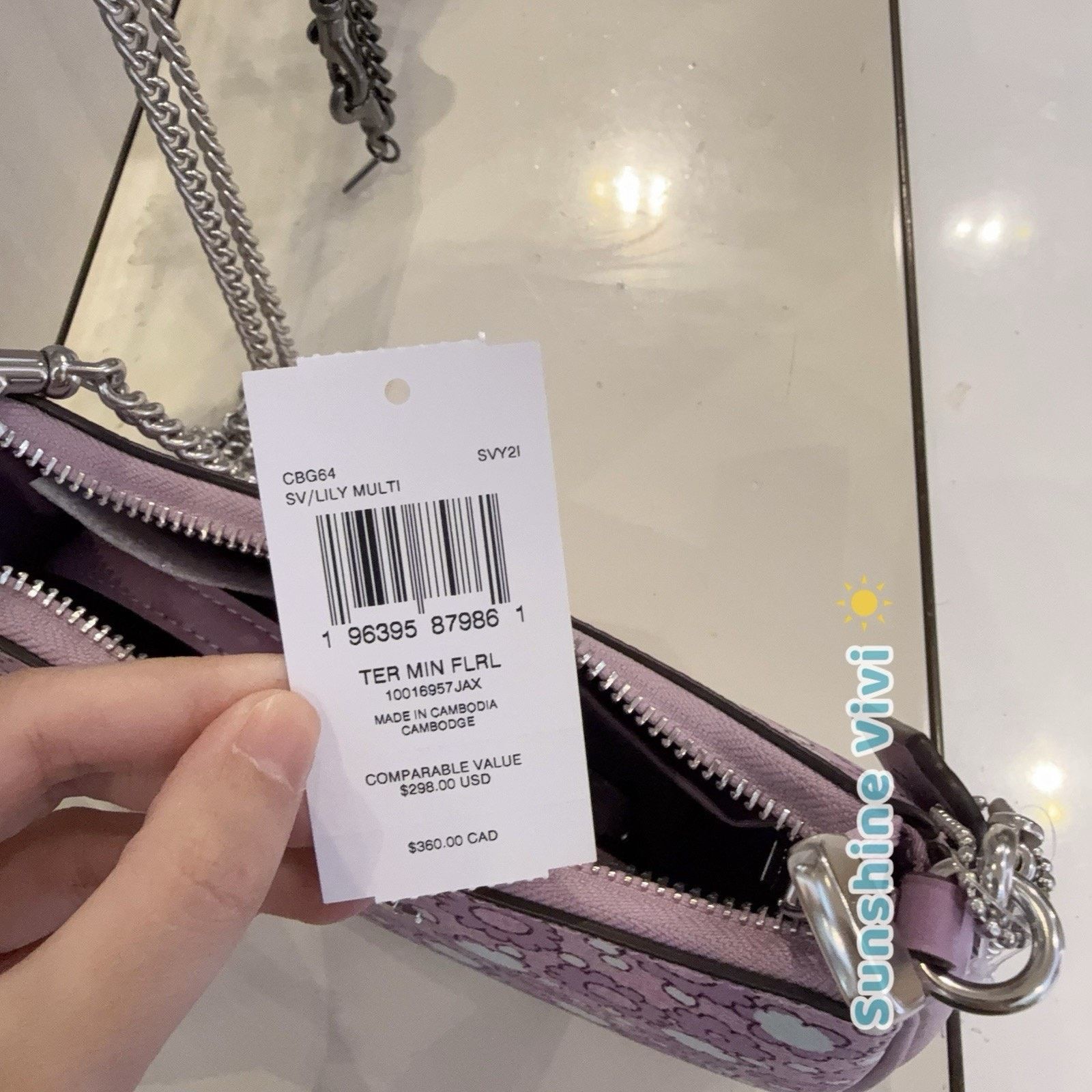Coach NWT Coach Teri Mini Crossbody Bag Floral Sv/Lily Multi CBG64 Size ONE SIZE - 6 Thumbnail