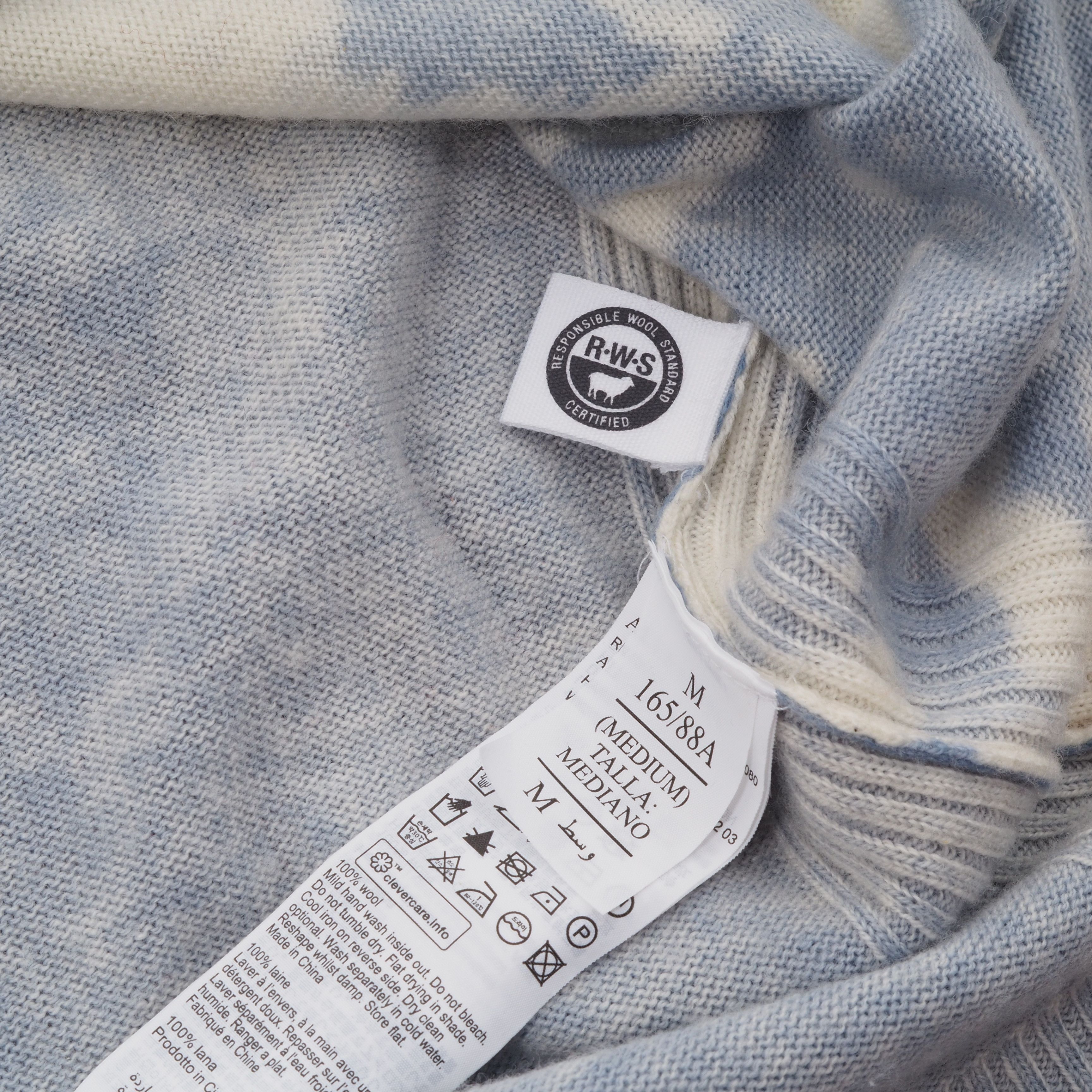 Allsaints AllSaints Tie-Dye Blue Sky Harmony Merino Wool Cardigan Size M / US 6-8 / IT 42-44 - 6 Thumbnail
