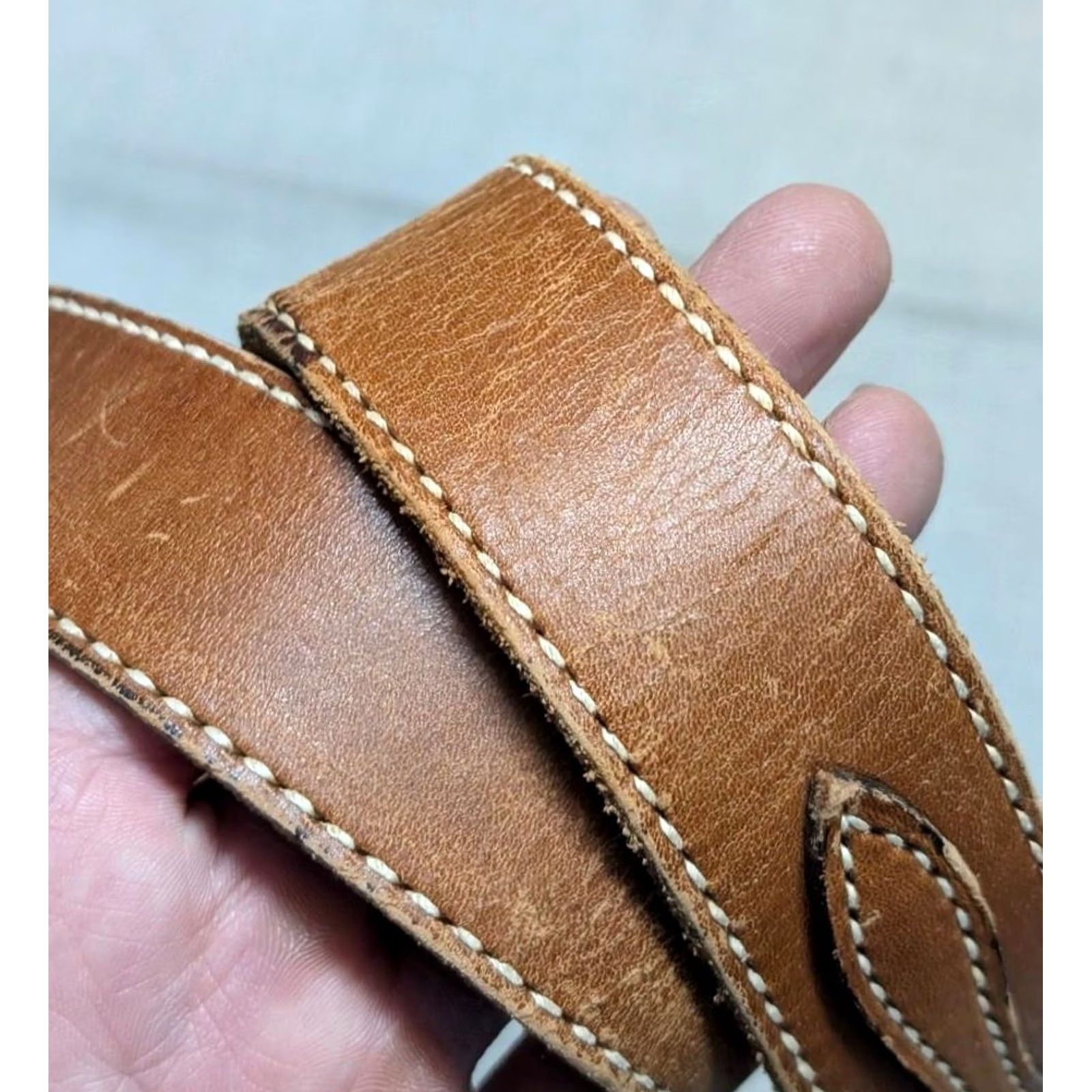 Tony Lama VINTAGE Tony Lama belt Ranger Western Belt Men 28 brown leather cowhide Wrangler Ranger style belt holes 26.5-29.5" width 1-3/8" Adult Mens Size 28 - 7 Thumbnail