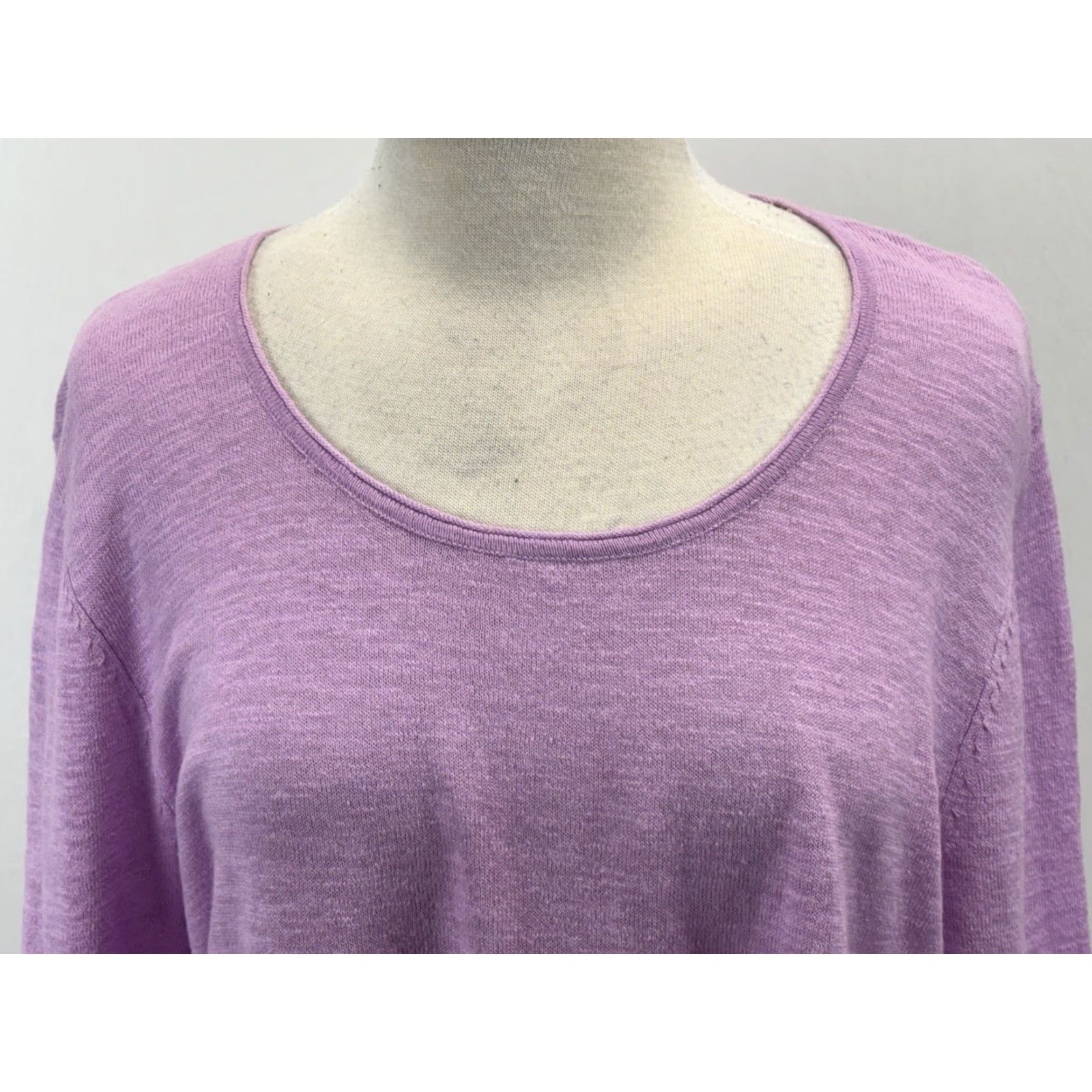 J. Jill J. Jill Women’s Sweater X-Large Linen Blend Lavender Coastal Slouchy Breathable Size XL / US 12-14 / IT 48-50 - 5 Thumbnail