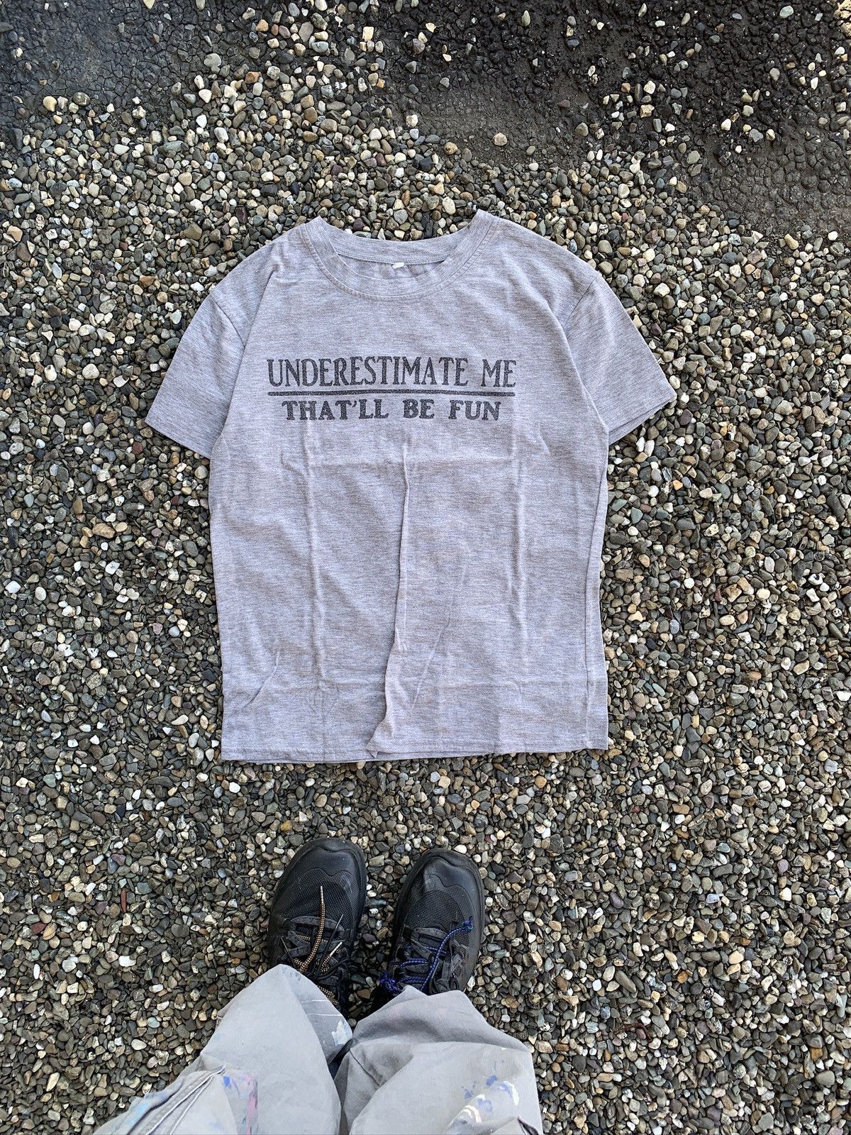 Vintage VTG 1980s “Underestimate Me - That’ll Be Fun” Slogan T-Shirt Size US M / EU 48-50 / 2 - 1 Thumbnail