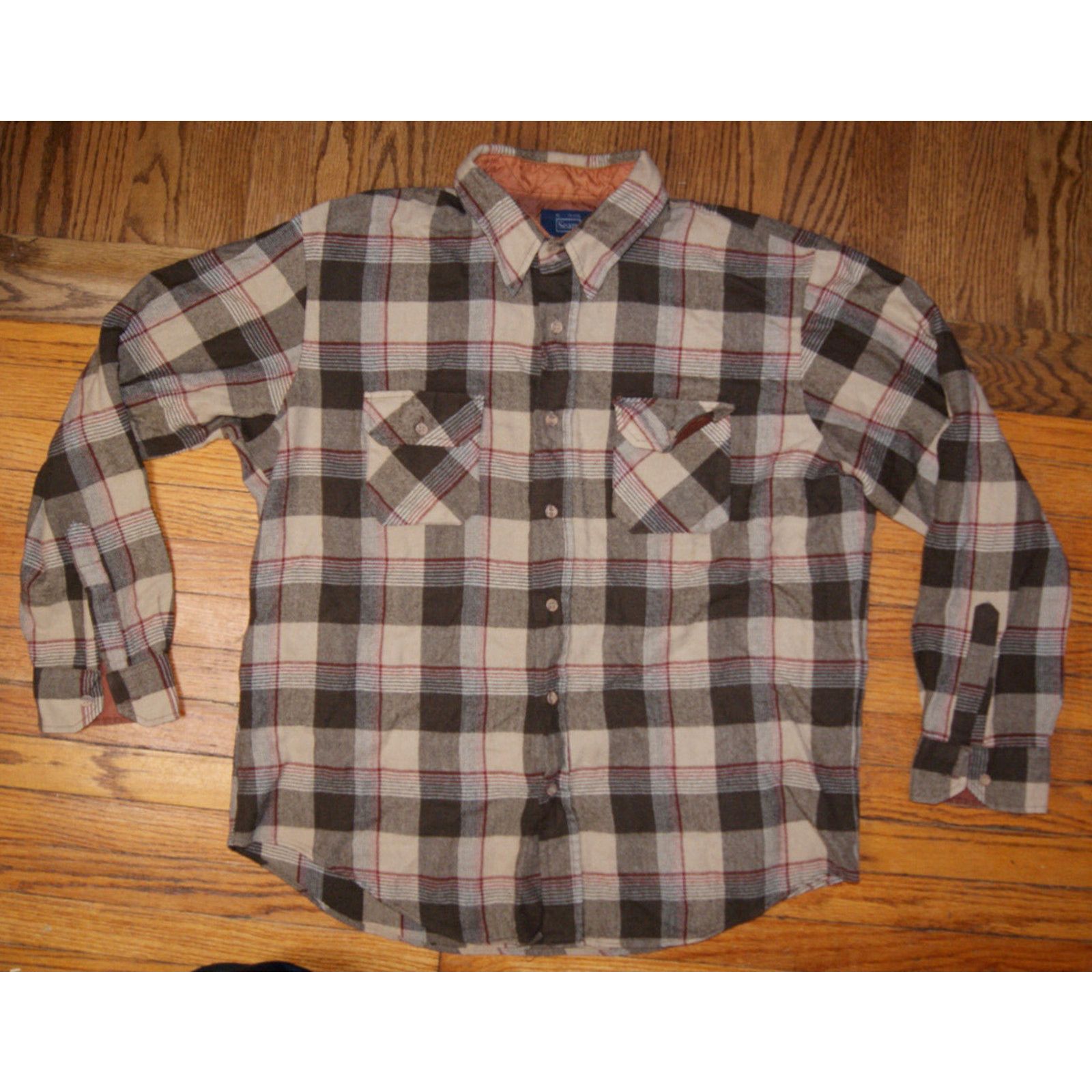 Sears VTG Sears Mens Flannel Shirt XL 17-17.5 Plaid Rockabilly Size US XL / EU 56 / 4 - 1 Thumbnail