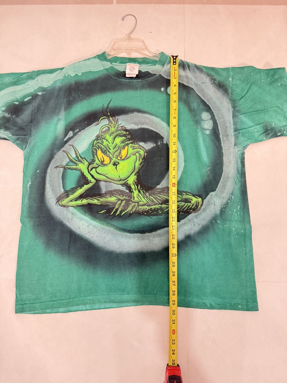 Vintage The Grinch T Shirt 1990's Dr. Suess All Over Print Green Tie Size US XL / EU 56 / 4 - 6 Thumbnail