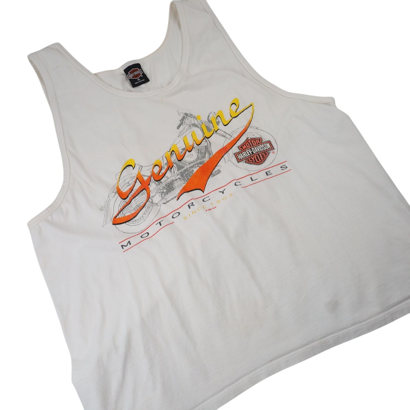 Harley Davidson × Vintage VTG Y2k Harley Davidson Genuine Motorcycles Graphic Tank Top Size US XL / EU 56 / 4 - 3 Thumbnail
