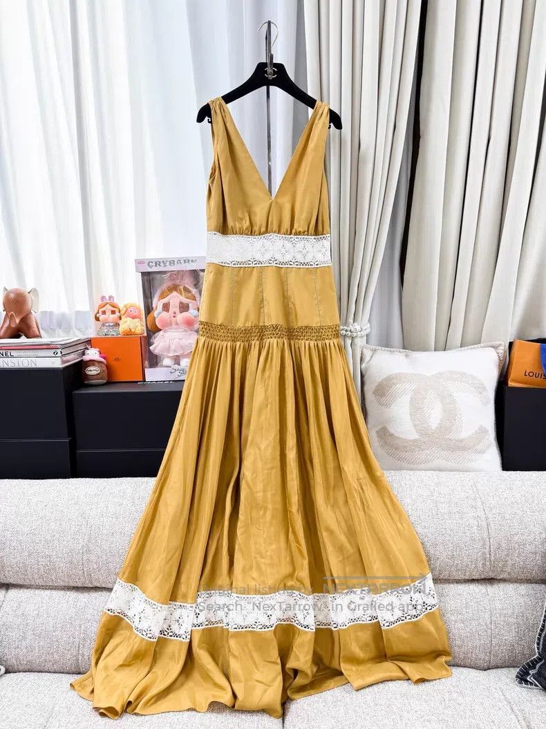 Dior Dior Lace stitching silk dress Size XS / US 0-2 / IT 36-38 - 1 Thumbnail