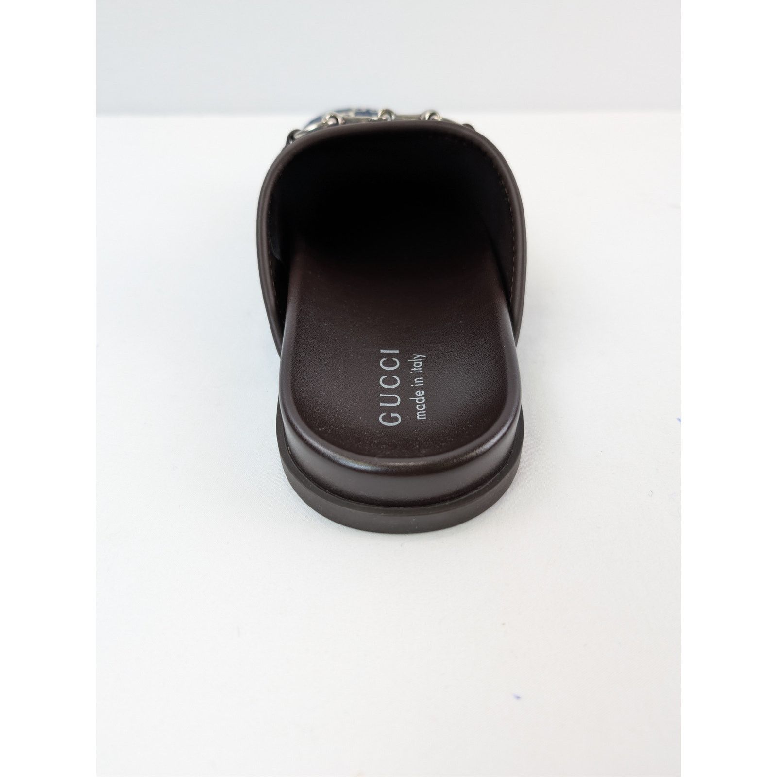 Gucci o1rshd1 Horsebit Mule Slide Sandals in Beige Blue/ Navy Blue Size US 8.5 / EU 41-42 - 17 Thumbnail