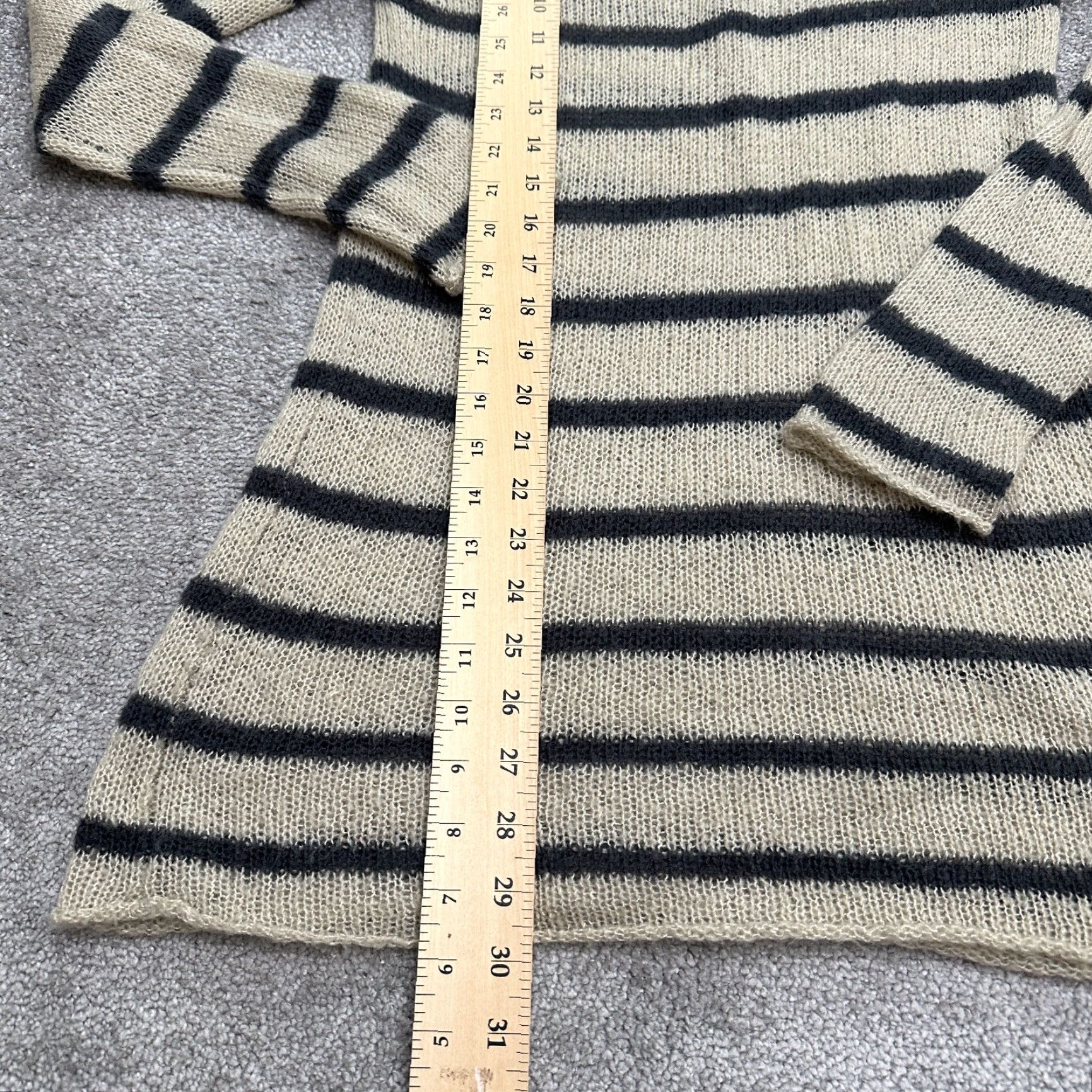 Vintage RUBBISH Lightweight Sweater Dress Women M Beige/Black Long Sleeve Knit Midi Dress, Casual, 60s-70s Vibe, Machine Washable, Classic Womens Dress Size M / US 6-8 / IT 42-44 - 7 Thumbnail