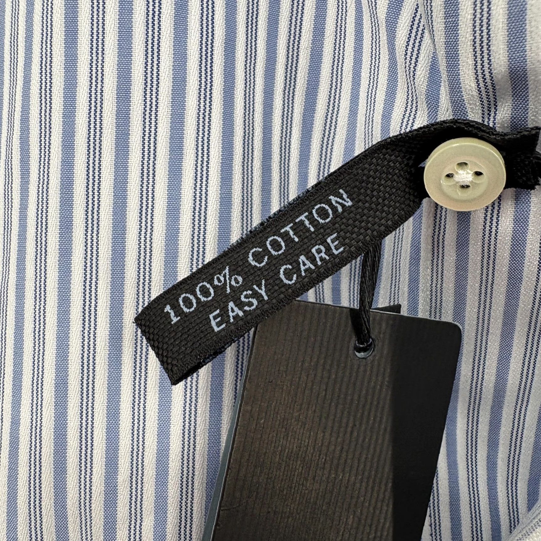 Marcs Marc Anthony Dress Shirt Mens 15.5 Slim 32/33 Blue Stripe Easy Care Business Shirt Mens Size 42R - 5 Thumbnail