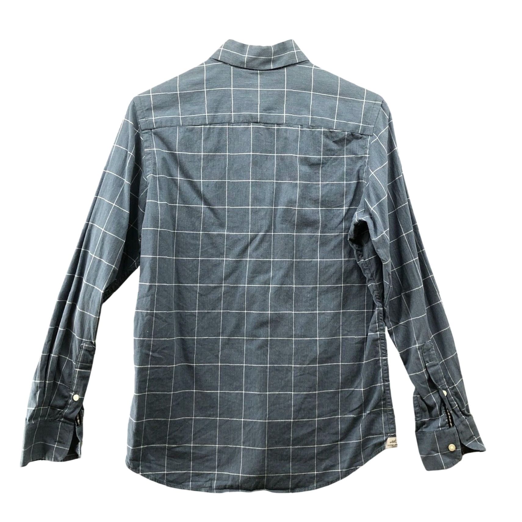 Vintage Mens Long Sleeve Shirt Crosby Howard S Blue Grid Plaid Soft Brushed Cotton Extra Large XL Size US S / EU 44-46 / 1 - 2 Thumbnail