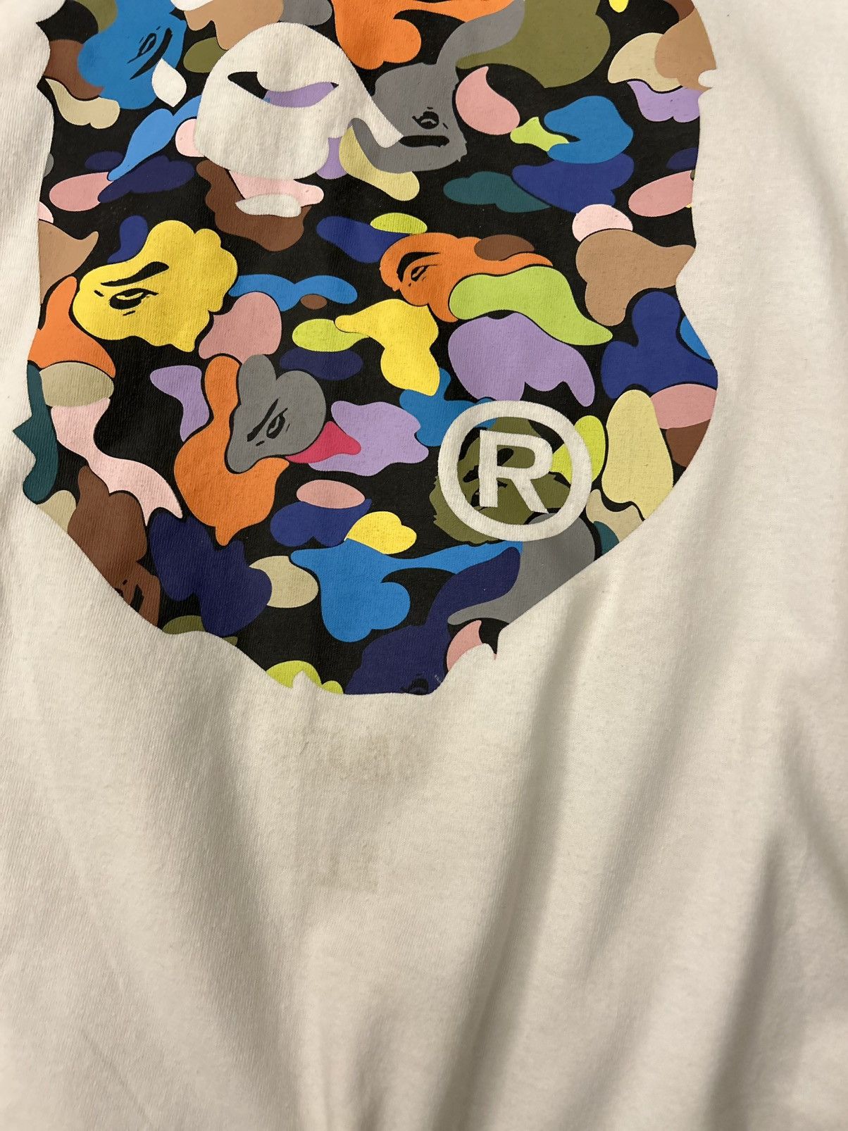 Bape BAPE MULTICOLOURED BIG BOTH SIDES HEAD LOGO TEE Size US M / EU 48-50 / 2 - 5 Thumbnail
