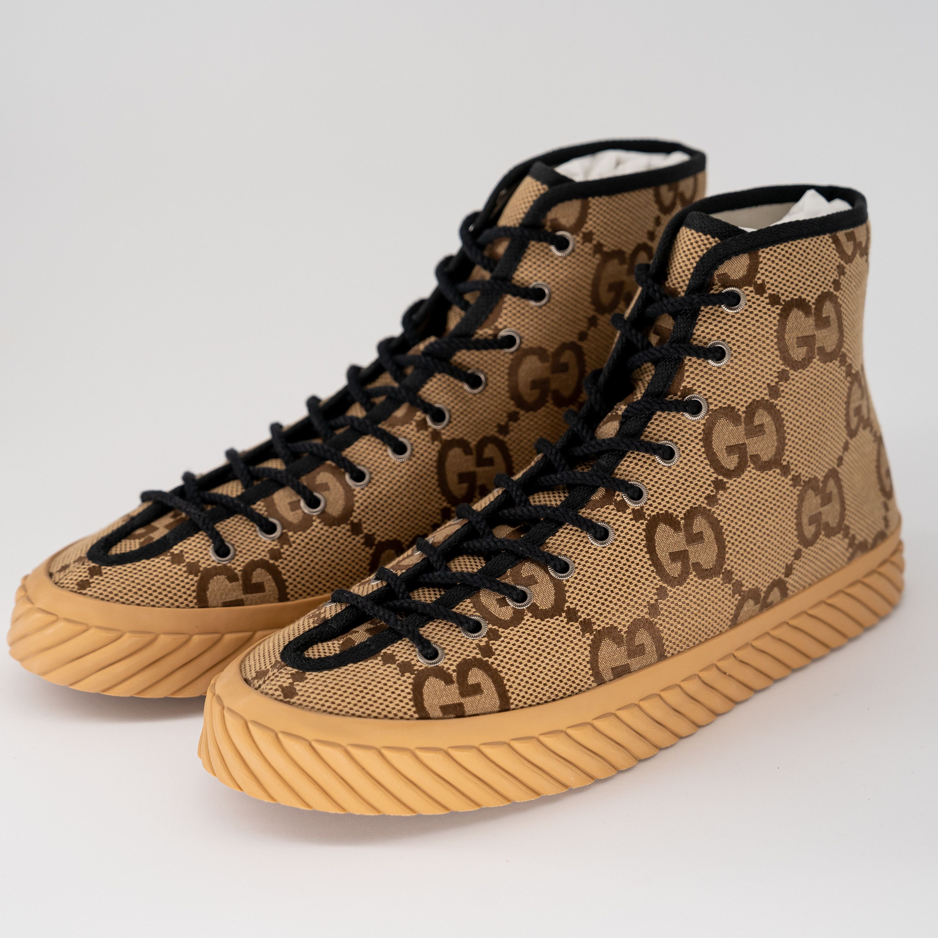 Gucci size 13G - Gucci GG Canvas High Top Sneakers Brown Size US 13 / EU 46 - 1 Thumbnail