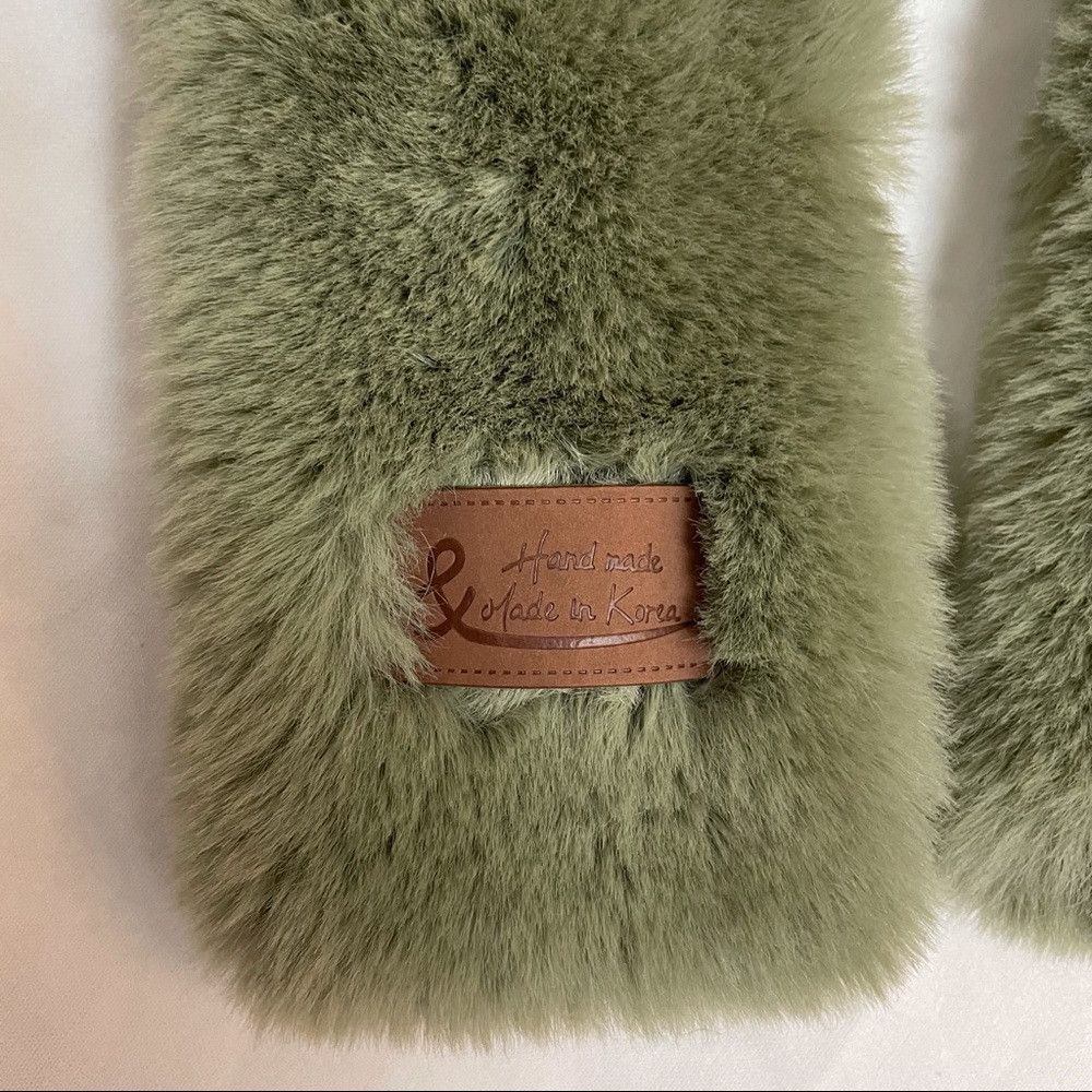 Other Green Fur Collar Scarf Neck Shrug Size ONE SIZE - 8 Thumbnail
