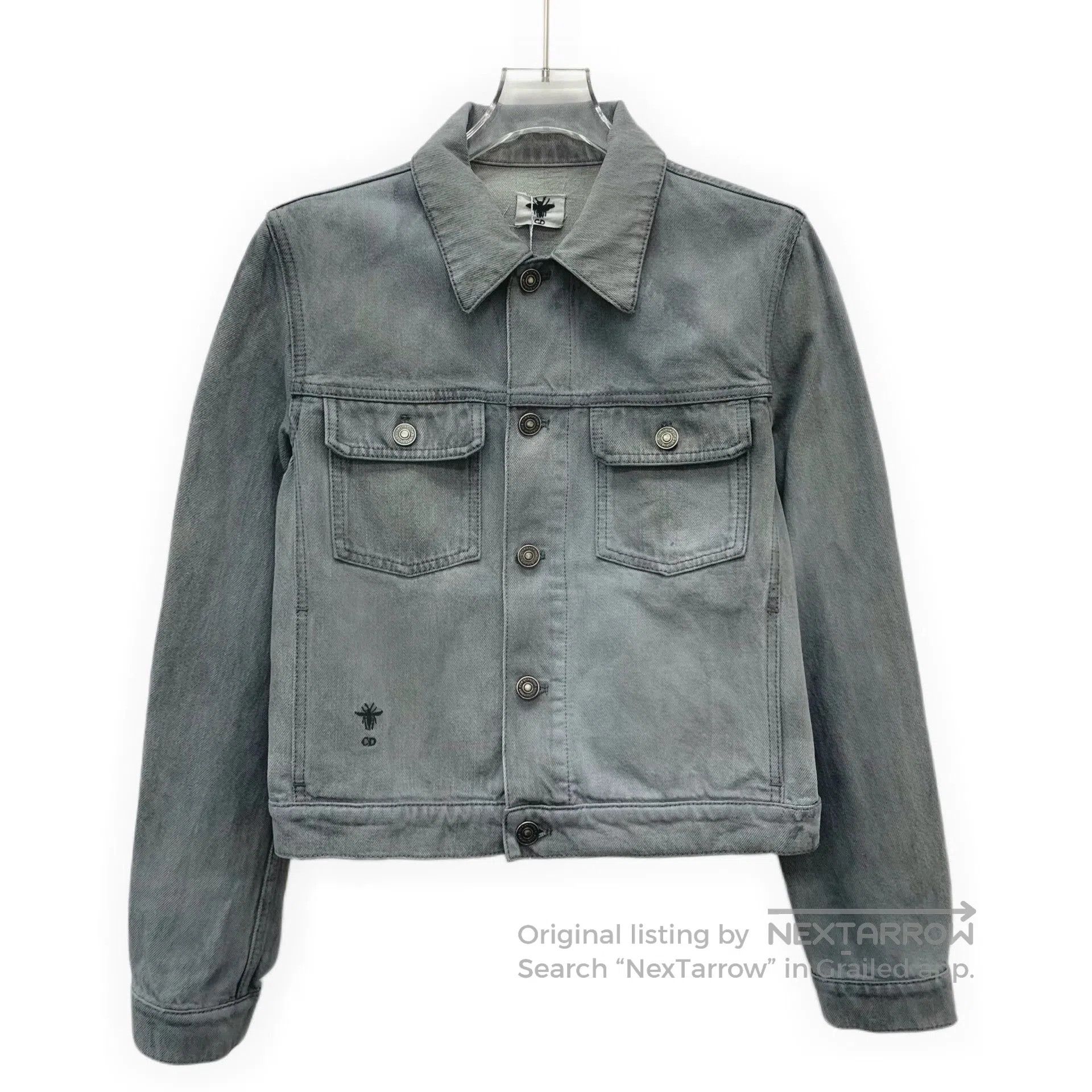 Dior Dior Gray Washed Bee Embroidery Denim Jacket. Size US S / EU 44-46 / 1 - 1 Thumbnail