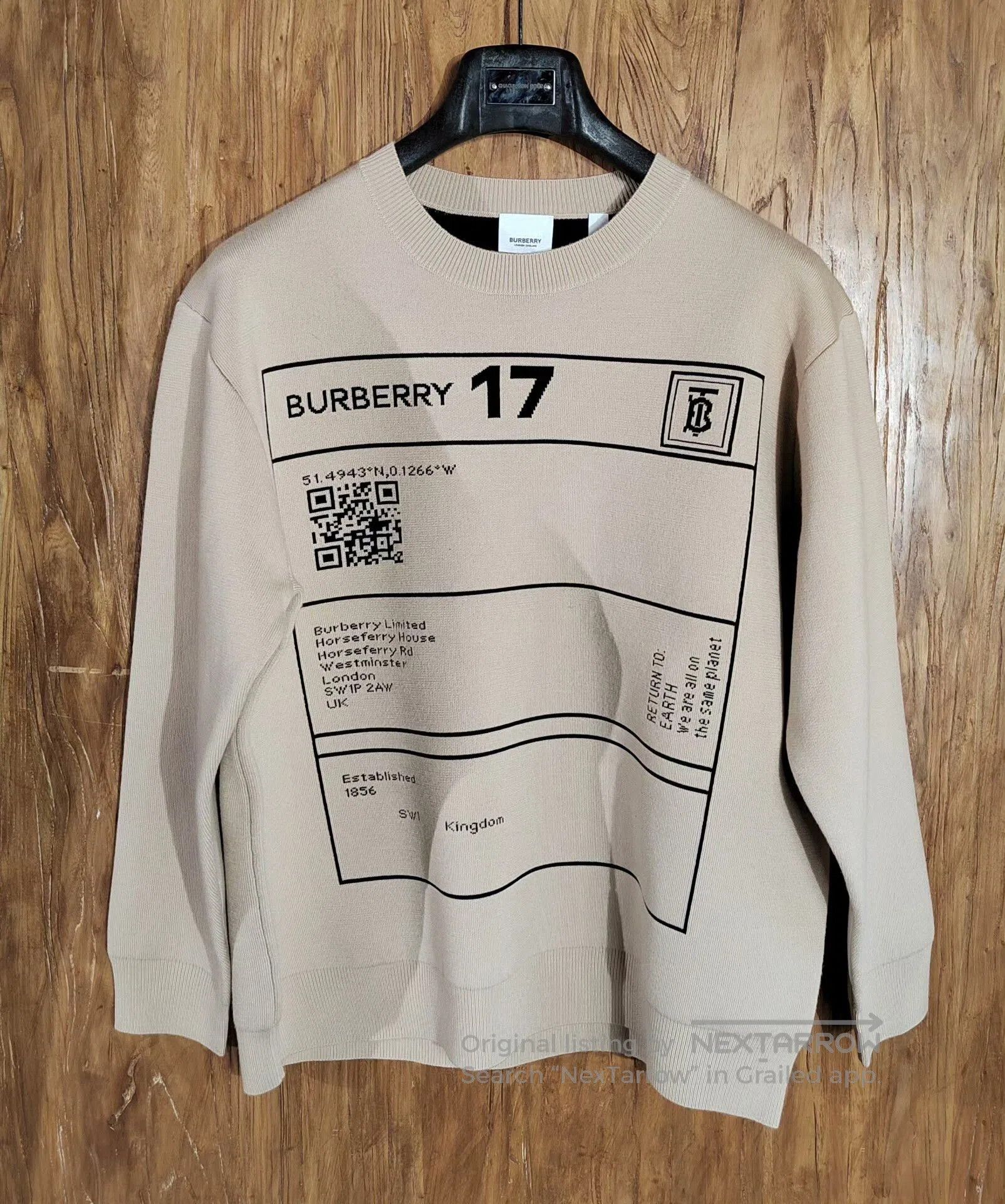 Burberry Burberry Wool Knit Sweater in Beige. Size US XL / EU 56 / 4 - 1 Thumbnail