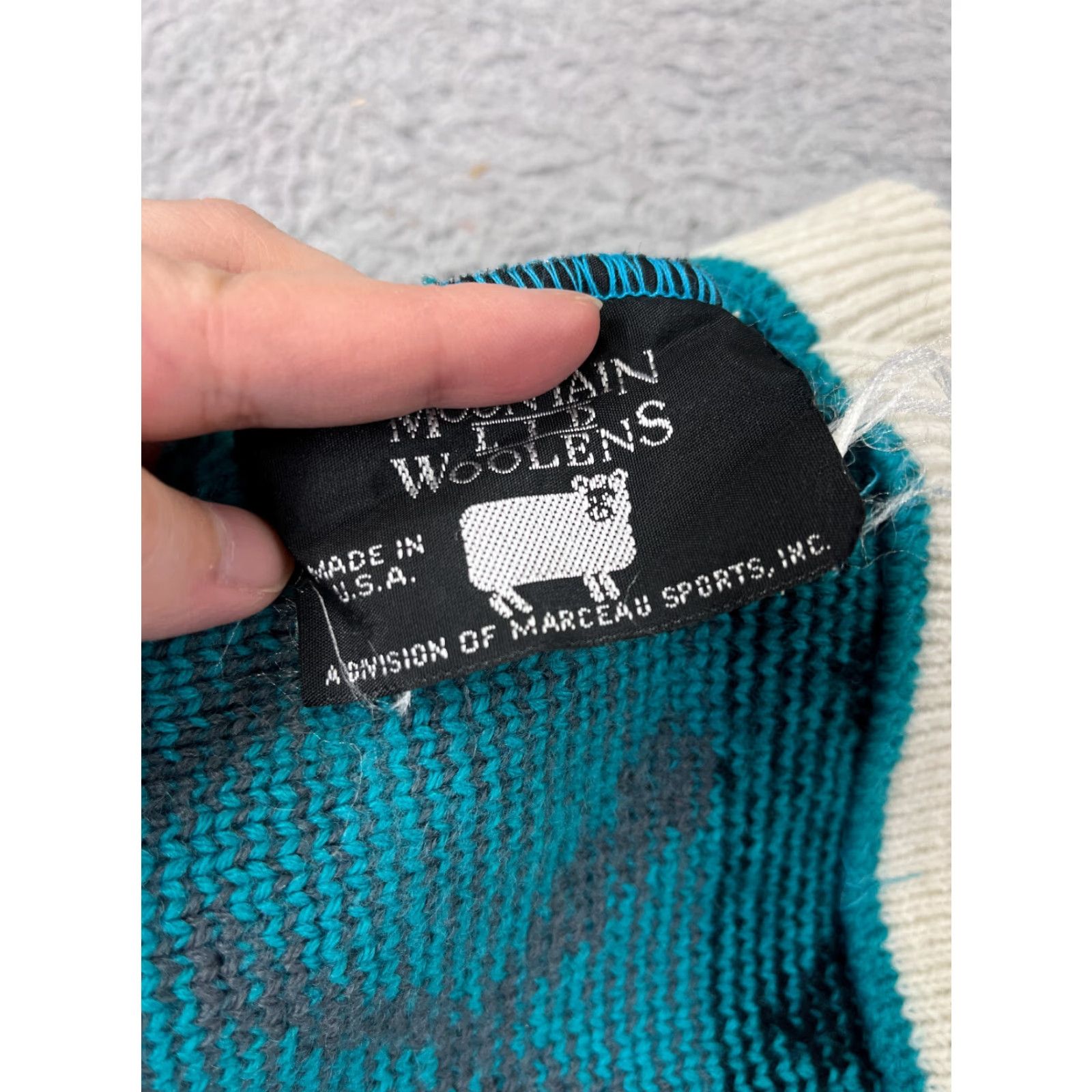 Vintage VINTAGE Mountain Lid Woolens Beanie Toque Adult One Size Blue Black Knit Wool Blend Size ONE SIZE - 5 Thumbnail