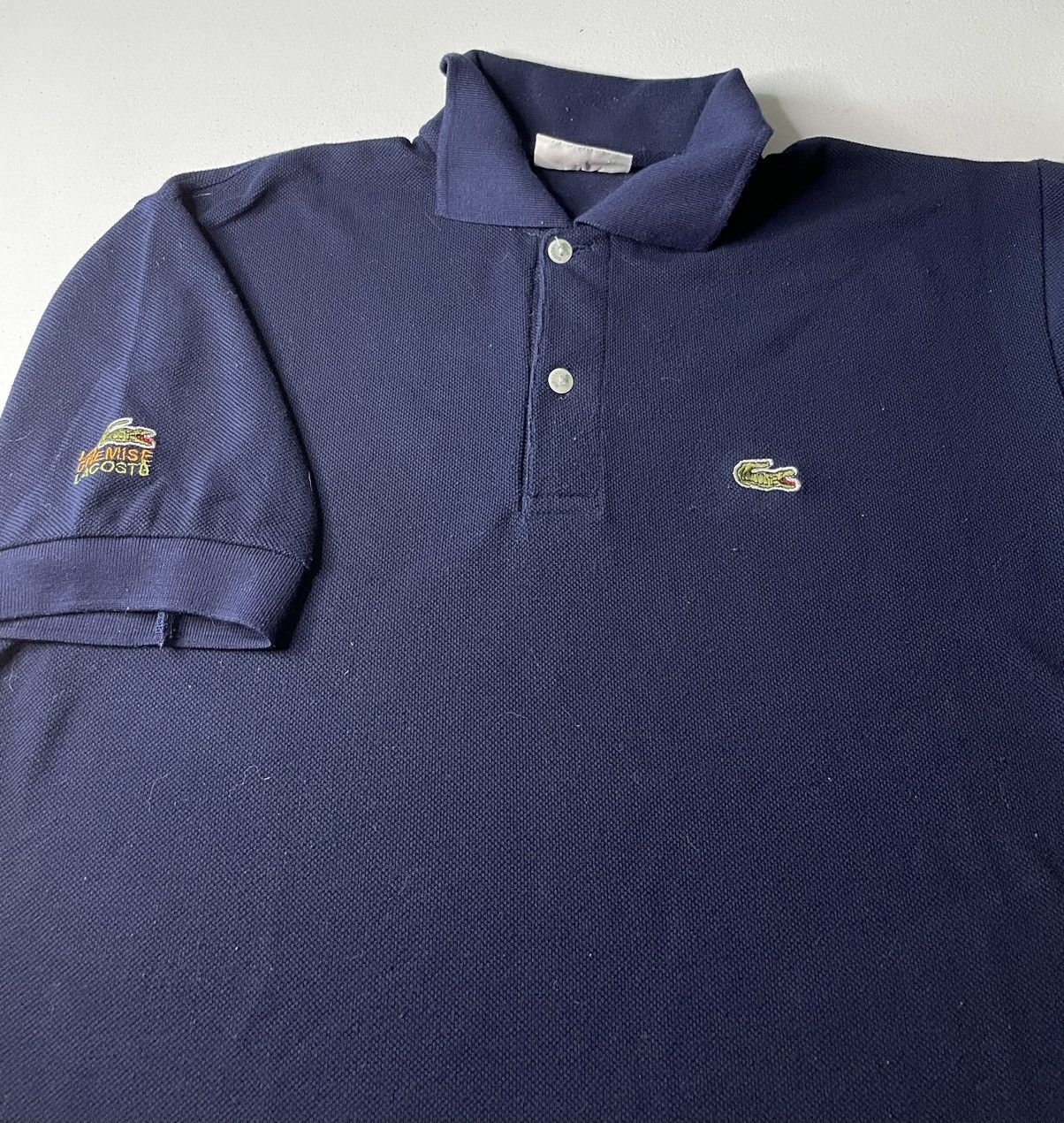 Lacoste Vintage Lacoste logo navy polo Shirt. Size US L / EU 52-54 / 3 - 1 Thumbnail