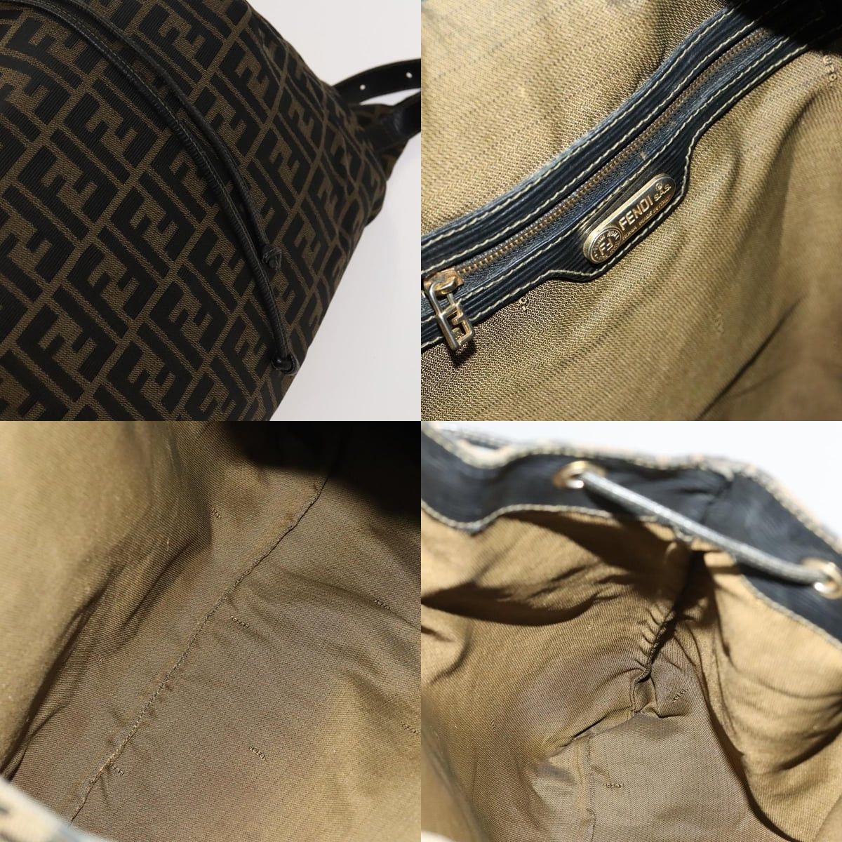 Fendi FENDI Zucca Canvas Backpack Brown Black Gold Size ONE SIZE - 11 Thumbnail