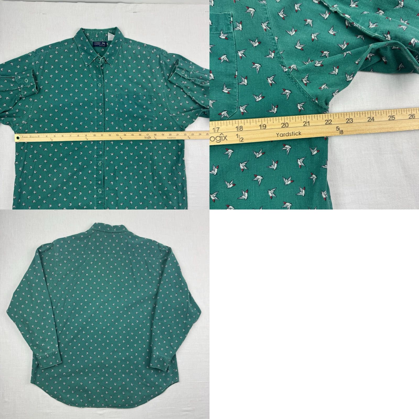 Vintage VINTAGE Camden Classics Bird Printed Button-Up Shirt Womens Large Green 90s Casual Size L / US 10 / IT 46 - 8 Thumbnail
