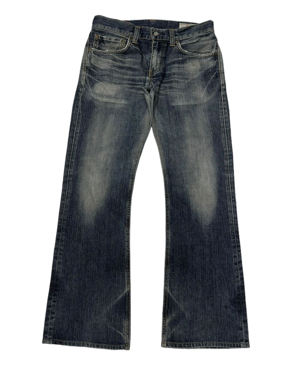 Edwin EDWIN 511 REBEL VINTAGE FLARED DISTRESSED DENIM FLARE JEANS Size US 30 / EU 46 - 1 Thumbnail