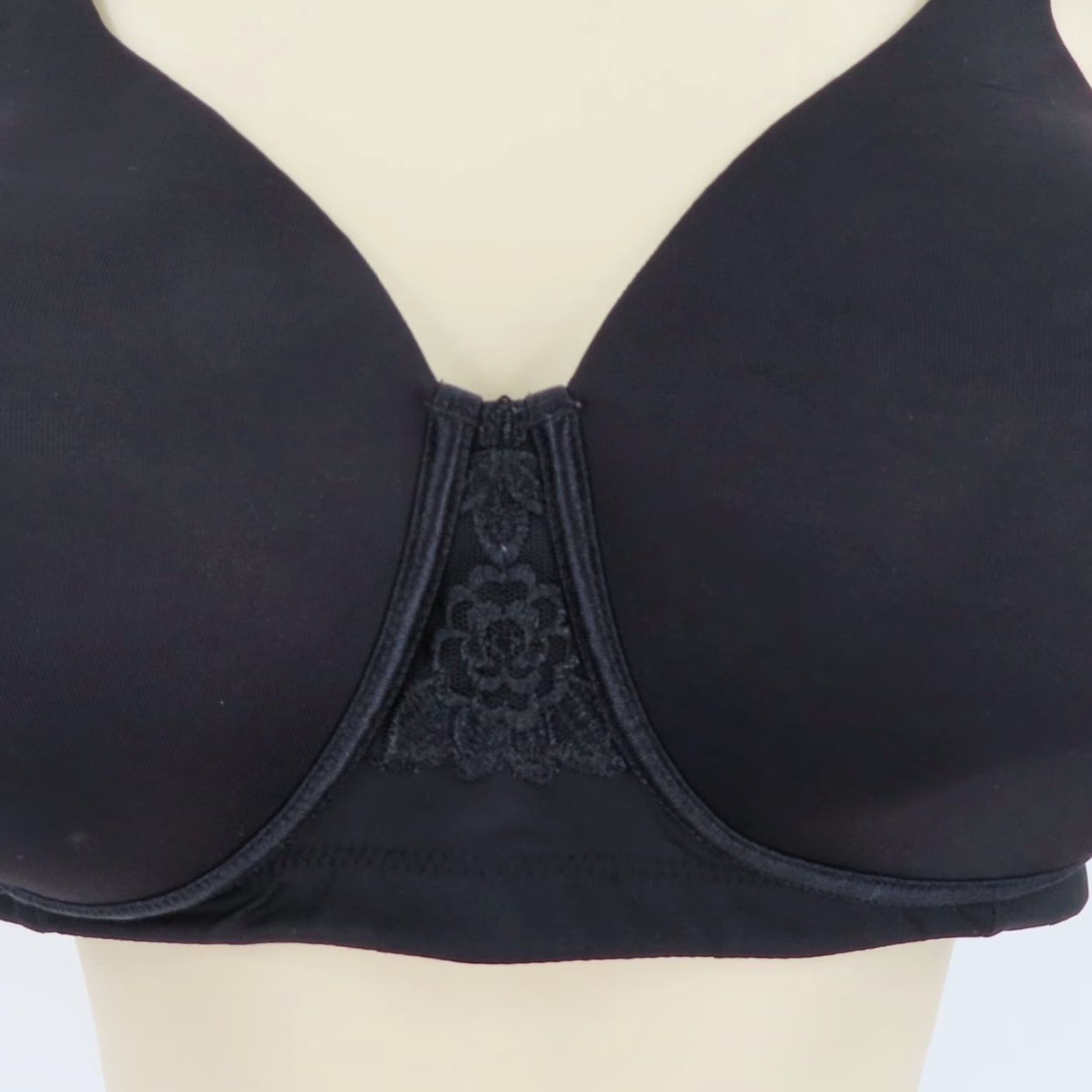 Vintage VANITY FAIR Bra 38D Full Figure Beauty Back Smoother Wireless Black 71380 Women T-Shirt Bra Sexy Back Support Size ONE SIZE - 3 Thumbnail