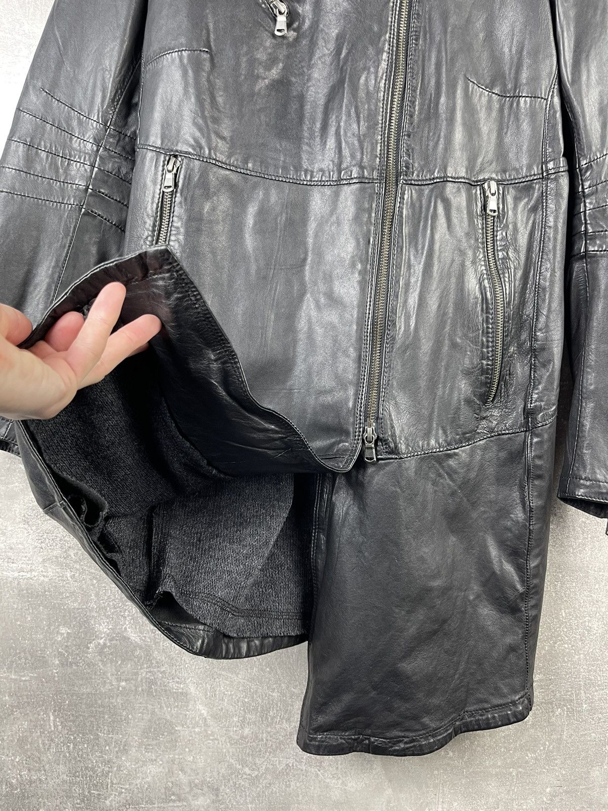 Ma+ GMS-75 Gimo's Leather Black Gothic GlamRock Avant Garde Coat Size S / US 4 / IT 40 - 5 Thumbnail