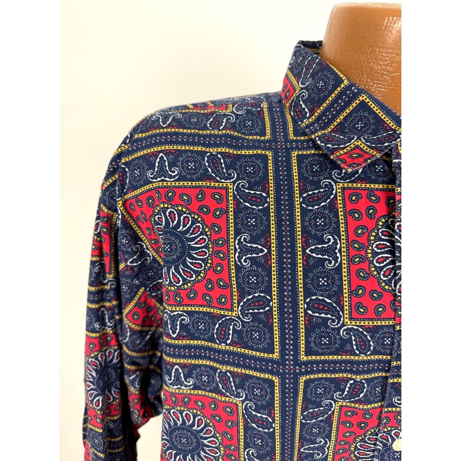 Vintage VINTAGE Daniel Cremieux Shirt Men XL Paisley Cotton Button-Up 90s Blue Size US XL / EU 56 / 4 - 4 Thumbnail