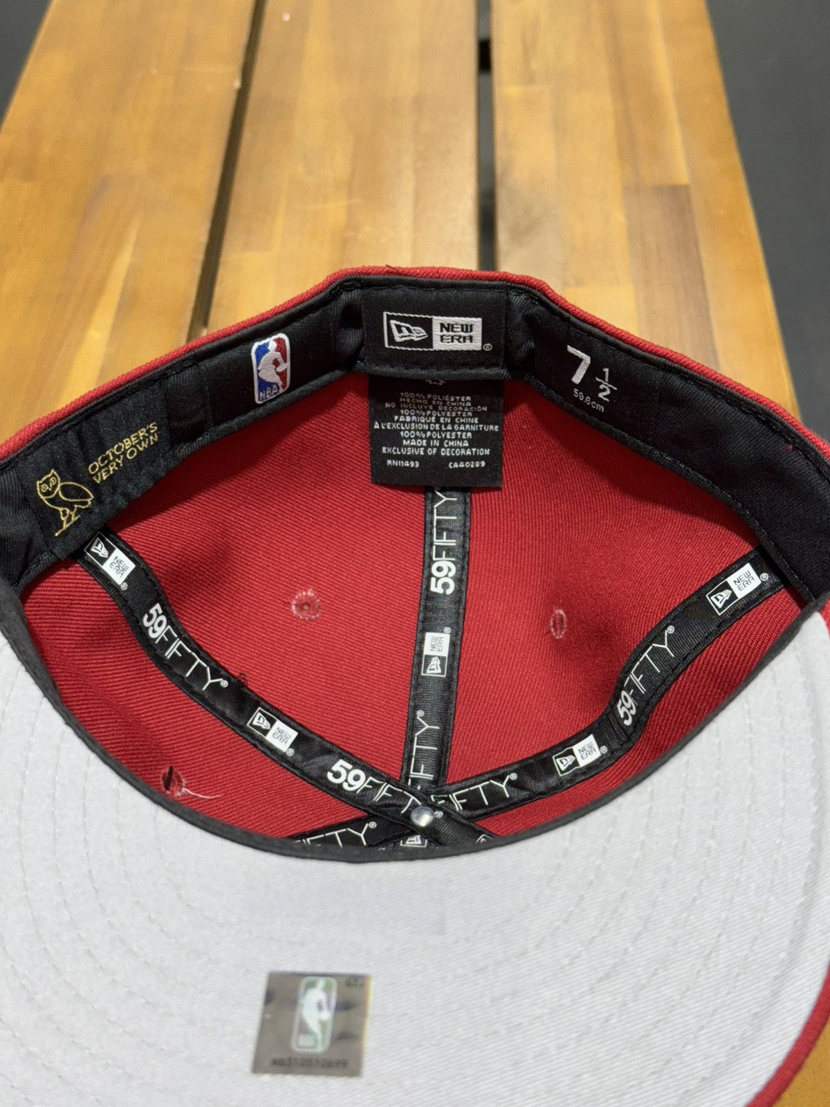 NBA × October's Very Own OVO X NBA Miami Heat New Era 59Fifty Fitted Hat Red Size ONE SIZE - 6 Thumbnail