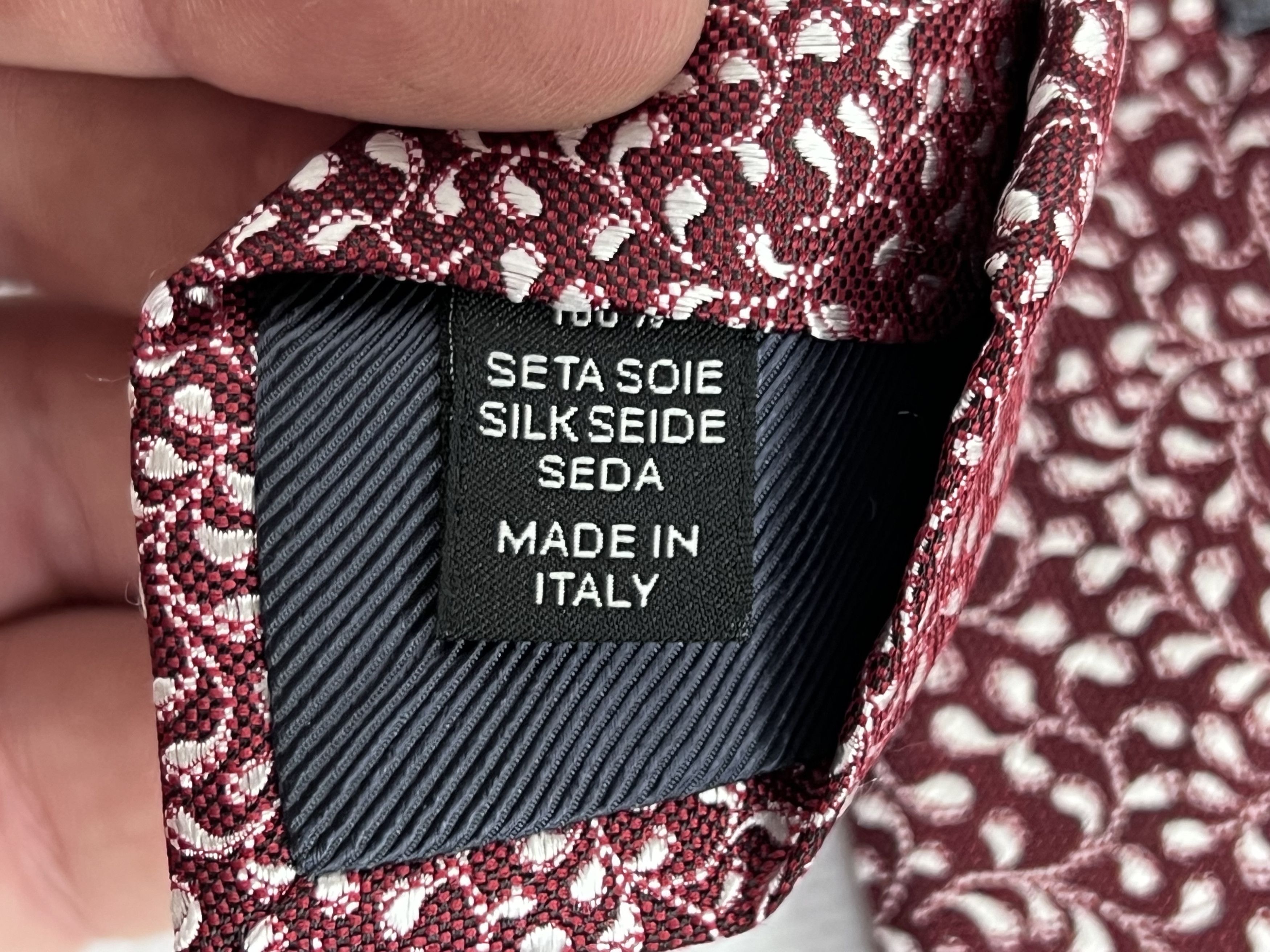 Ermenegildo Zegna ERMENEGILDO ZEGNA SILK NECK TIE ITALY LUXURY FLORAL RED Size ONE SIZE - 6 Thumbnail