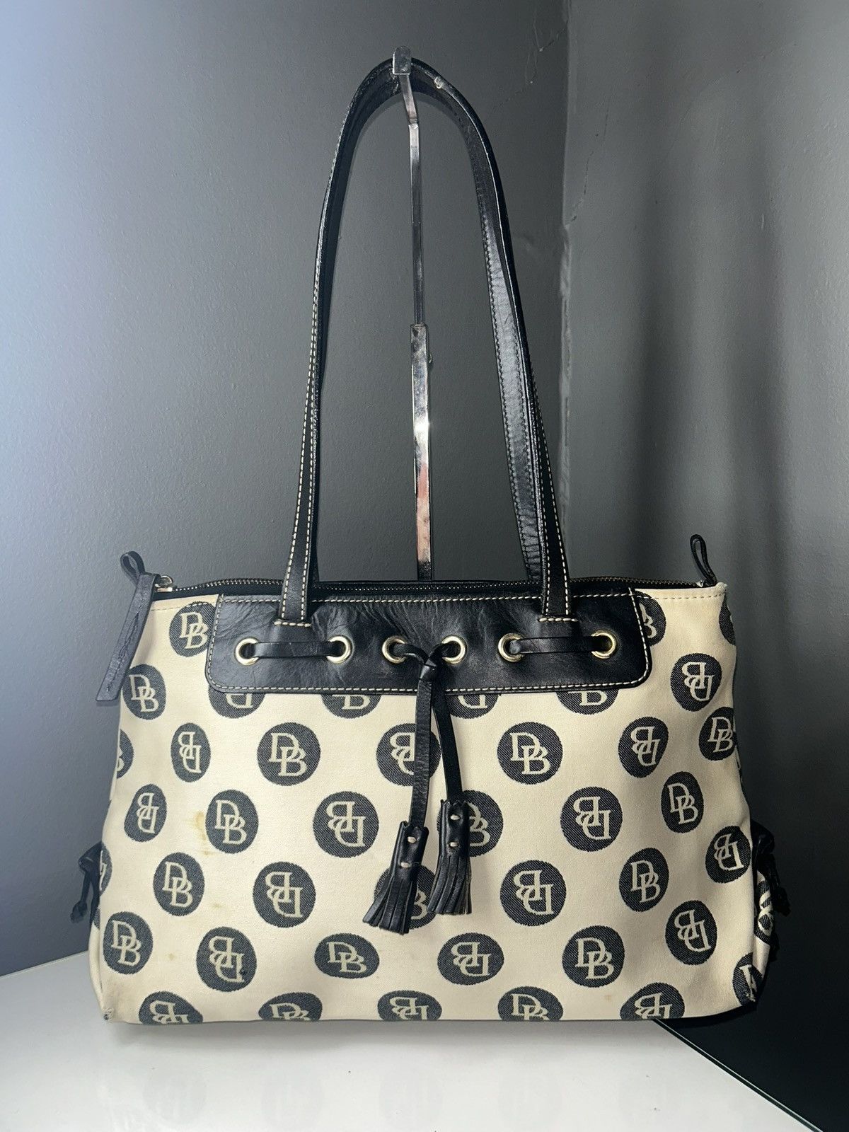 Dooney & Bourke Dooney & Bourke Canvas Signature Satchel Bubble Dot Pattern Size ONE SIZE - 1 Thumbnail